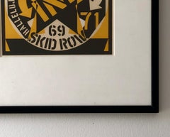 Robert Indiana Yellow, Black and White Lithograph Skid Row Autoportrait, 1973