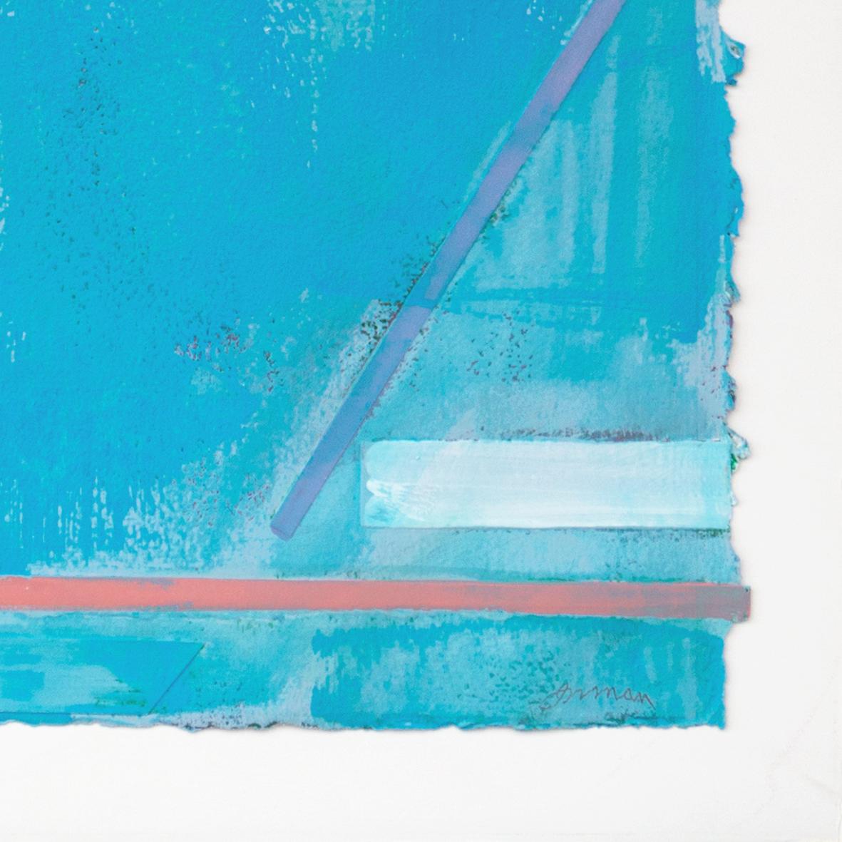 'Astratto in azzurro e corallo', Istituto Chouinard, LACMA, MGM Studios, Osaka - Painting di Robert Inman
