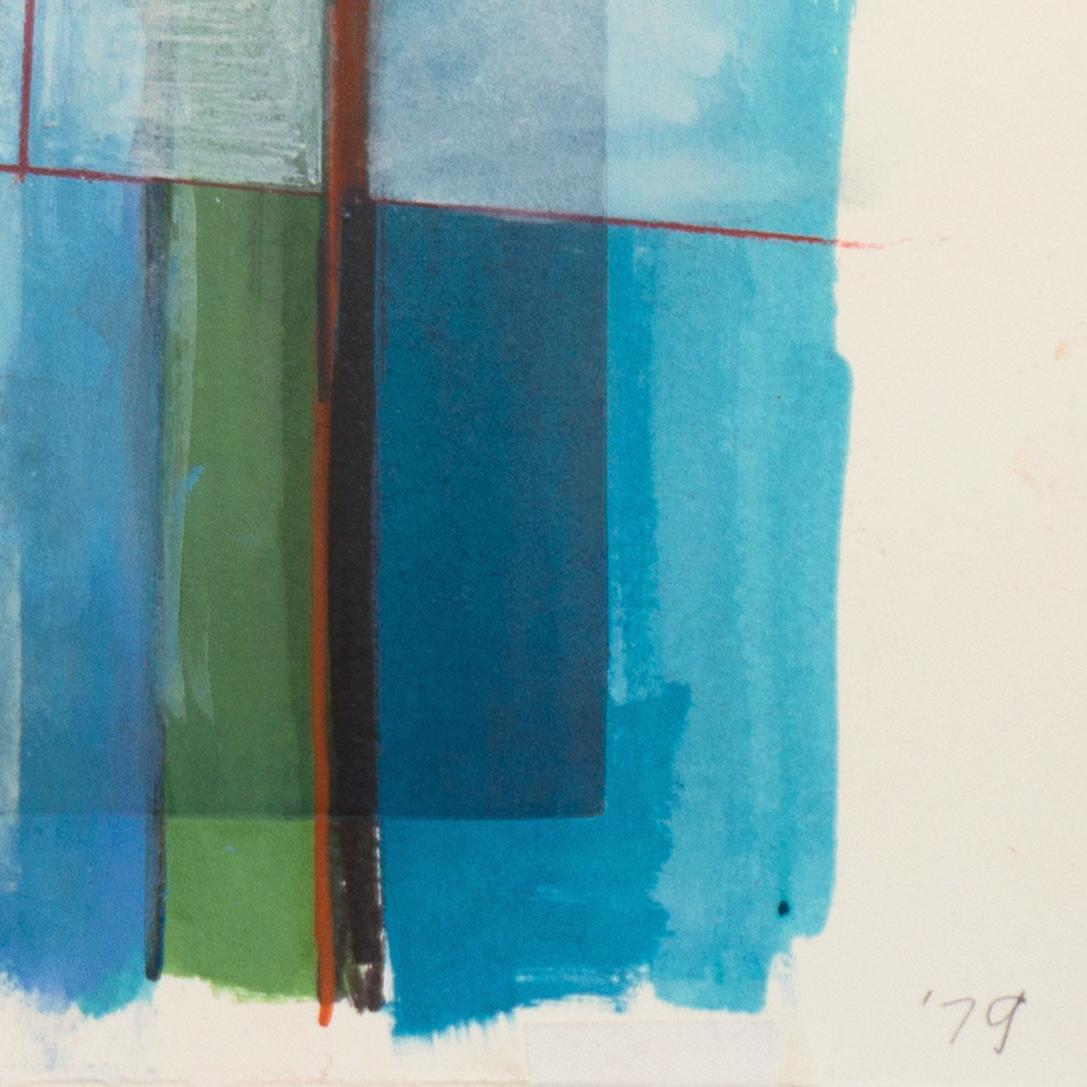 « Abstract in Ivory and Blue » (Abstract in Ivory and Blue), Chouinard, Osaka, Butler Institute of Art, LACMA - Abstrait Painting par Robert Inman