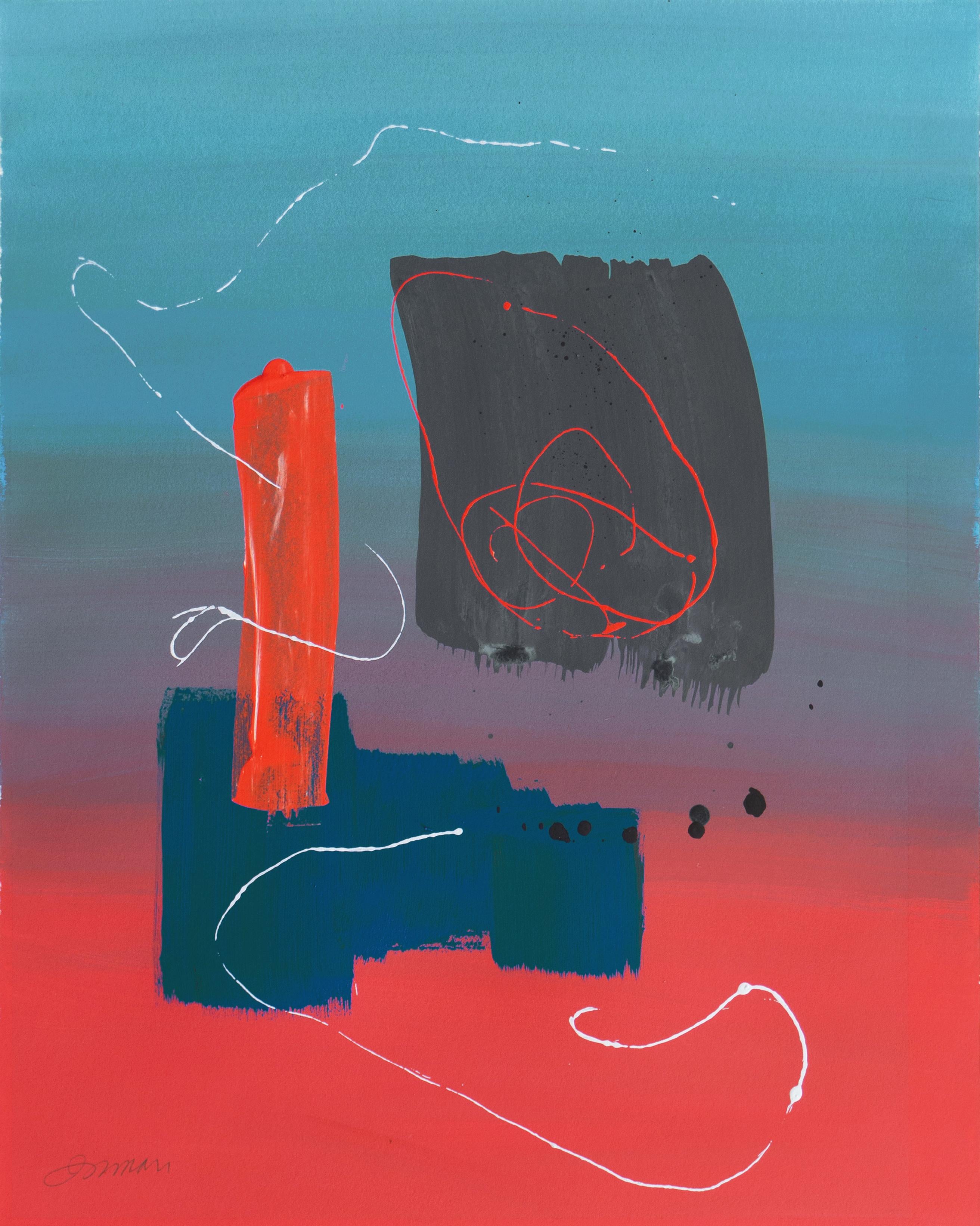 Robert Inman Abstract Painting - 'Surrealist Abstract', Chouinard Institute, LACMA, MGM studios, Dr. Seuss, Osaka