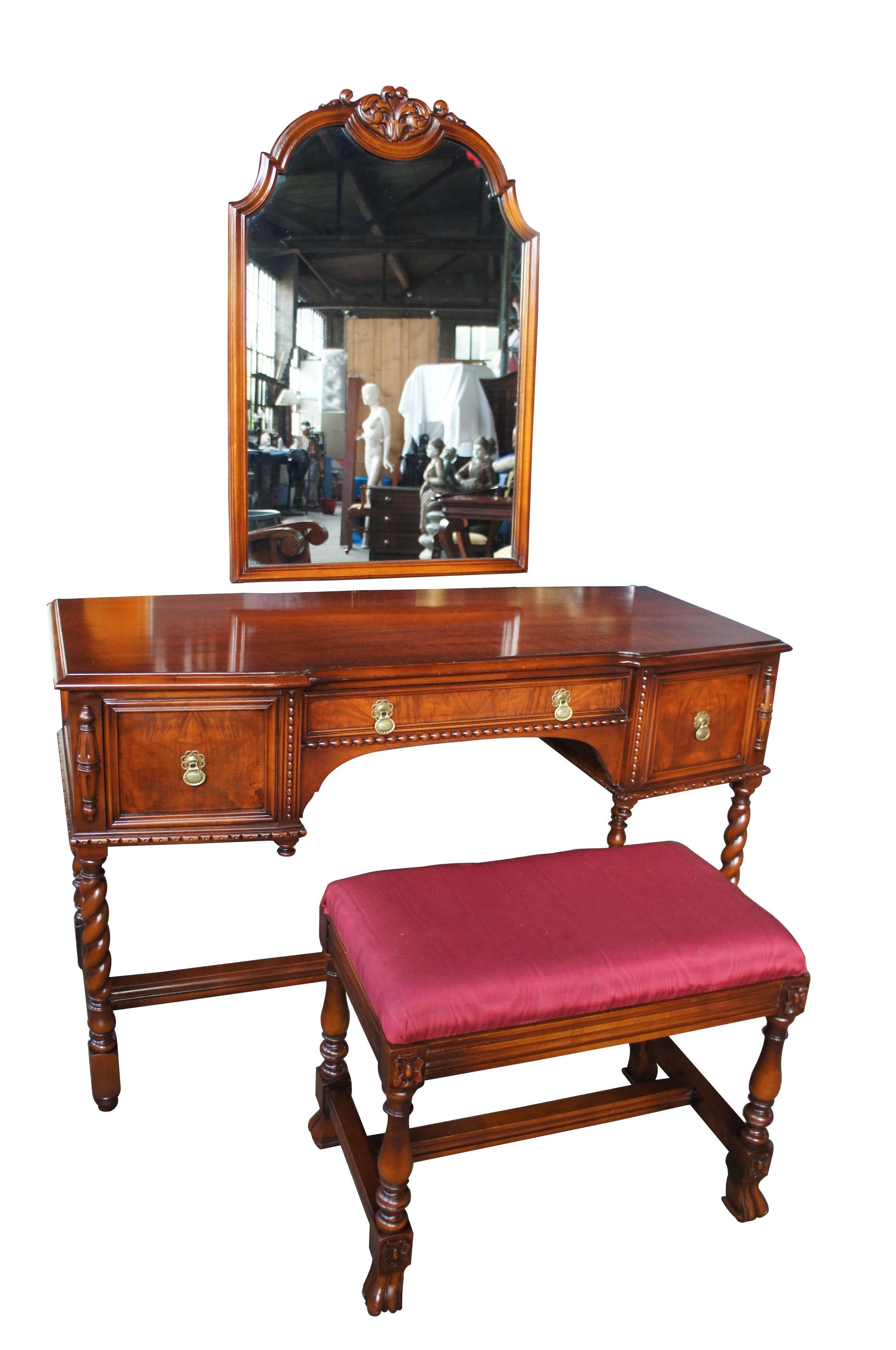 small antique vanity with mirror