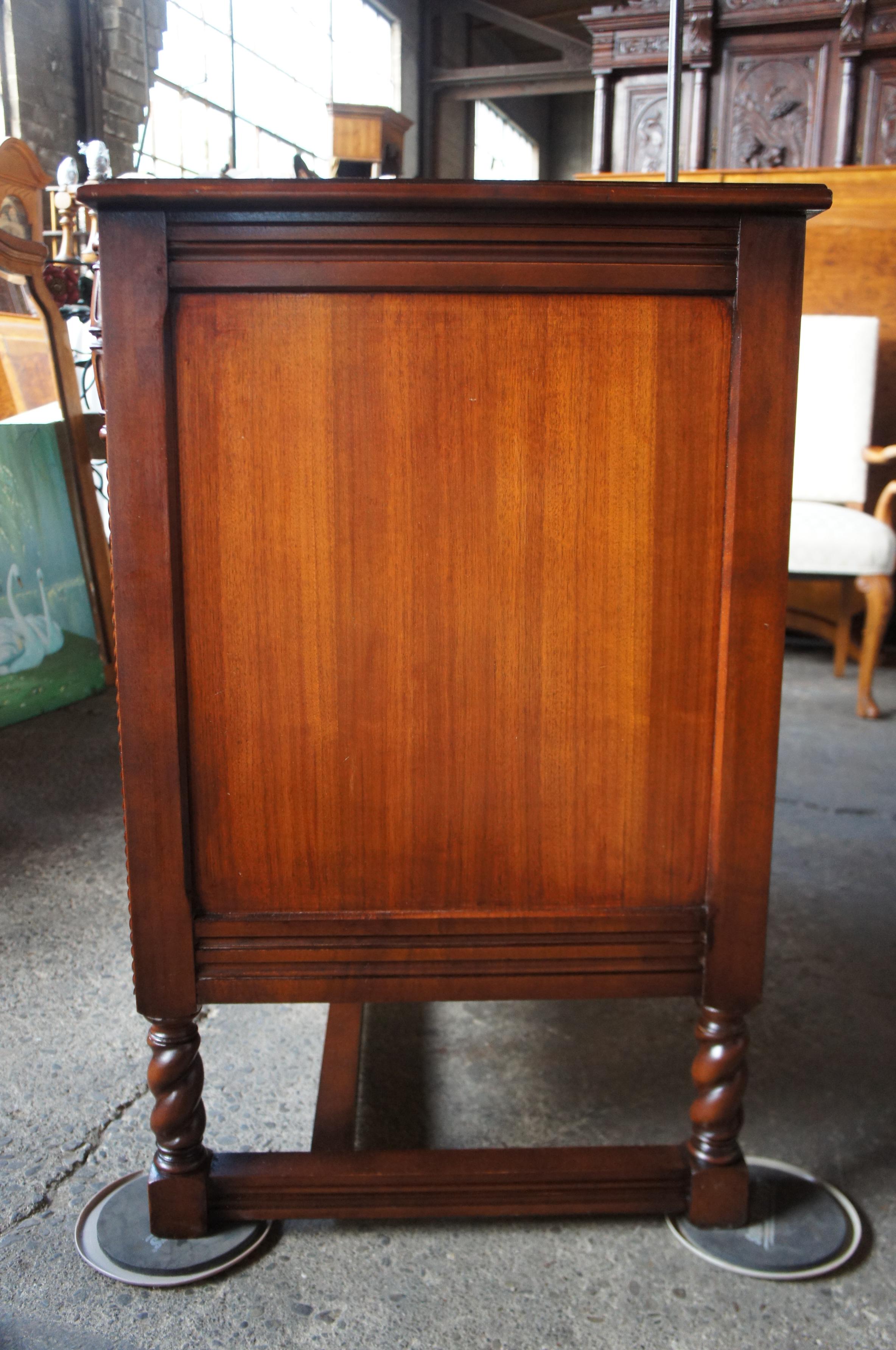 Robert Irwin Furniture Co. Antique Jacobean Revival Walnut Dresser and Mirror 5