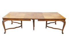 Robert Irwin Furniture Co Crotch Walnut French Louis XVI Dining Table Florentine