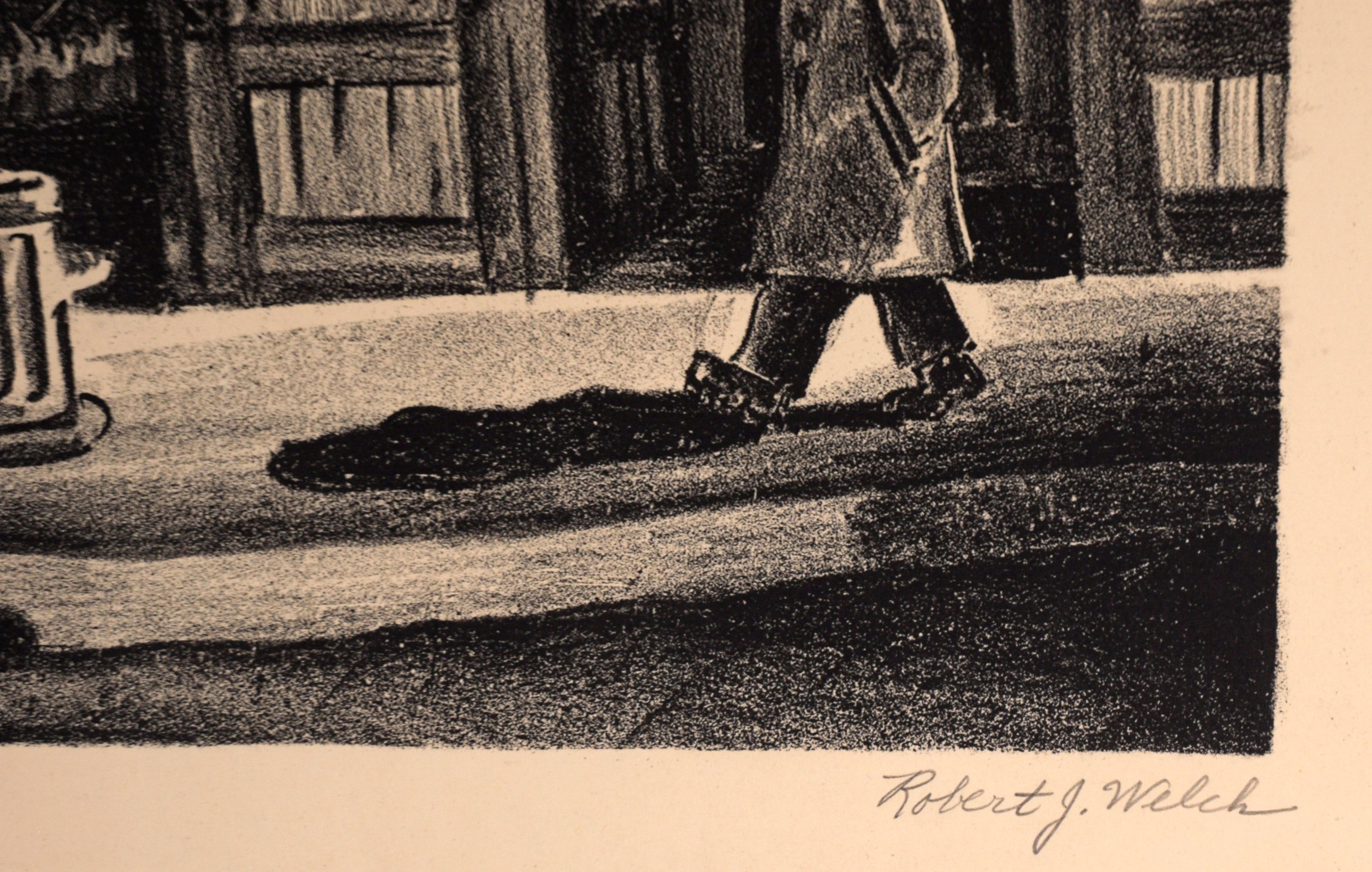 Royal Hotel - New Orleans 1920s Depression Art Litografia a inchiostro su carta in vendita 3