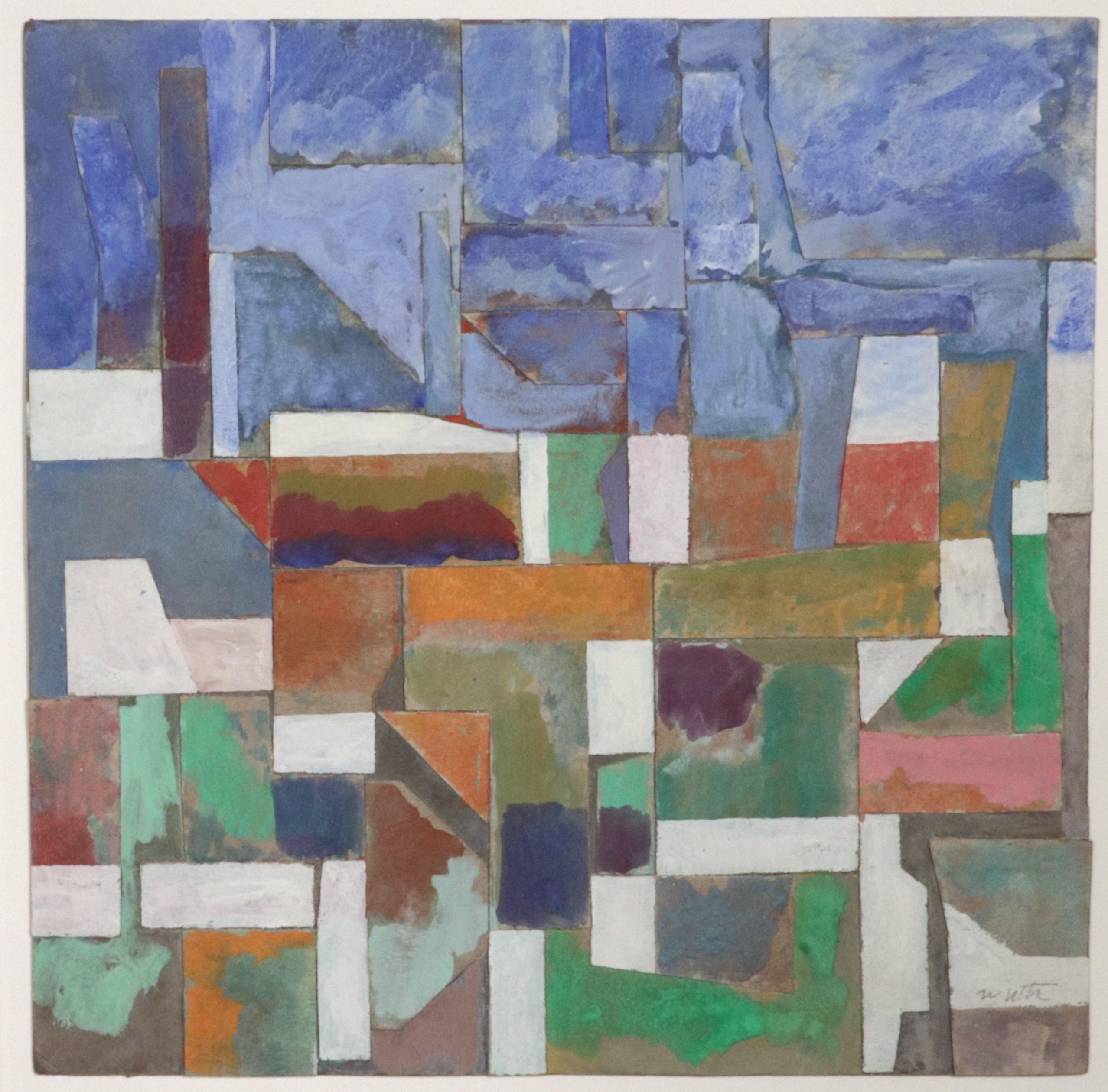 Toile Robert The. Wirth Peinture de collage, intitulée 