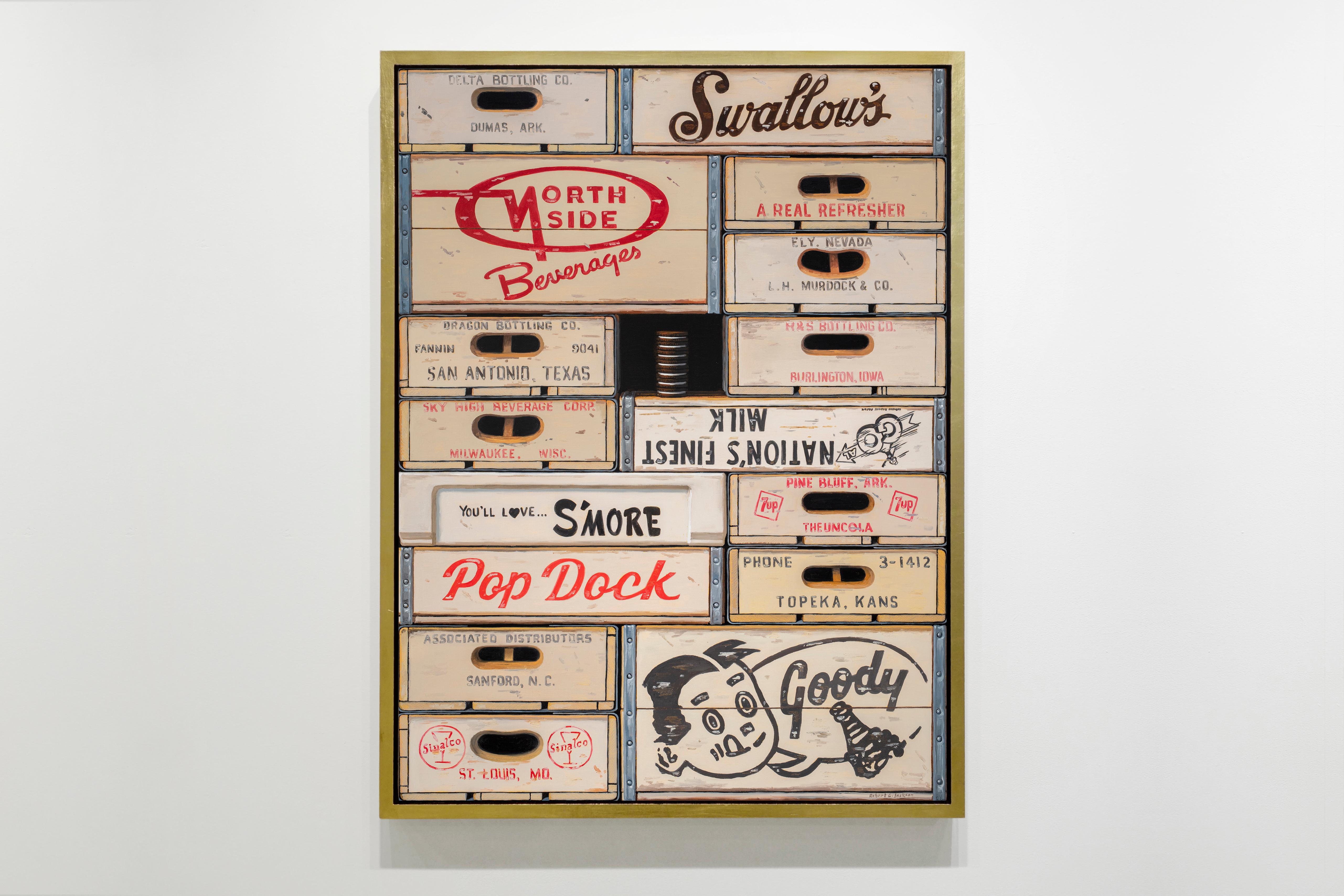 Black and White and Red All Over, Boxes, Monochrome, Oreos, Still Life, Pop - Painting by Robert Jackson