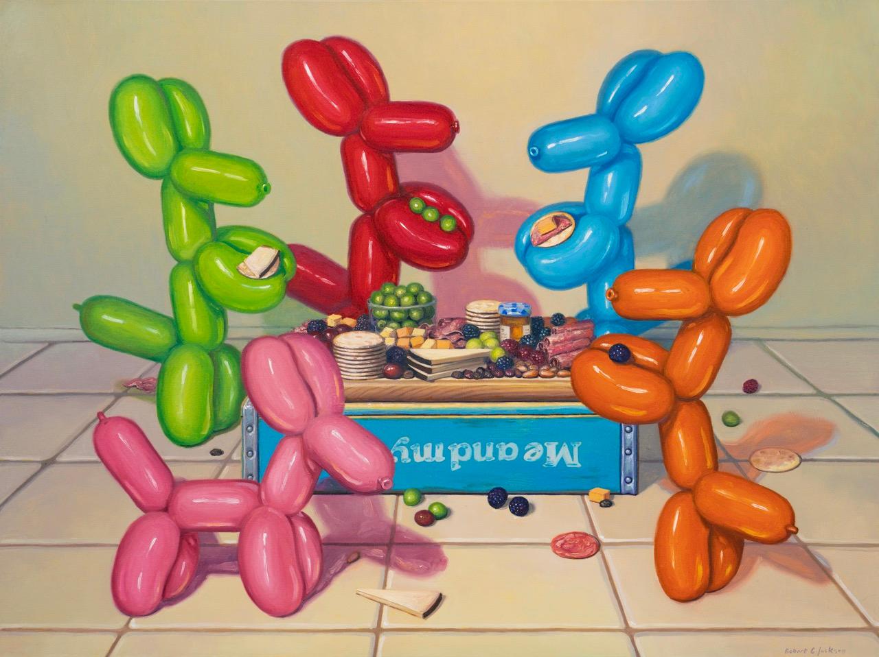 Still-Life Painting de Robert Jackson - CHARCUTERIE - Bodegón / Realismo / Humor