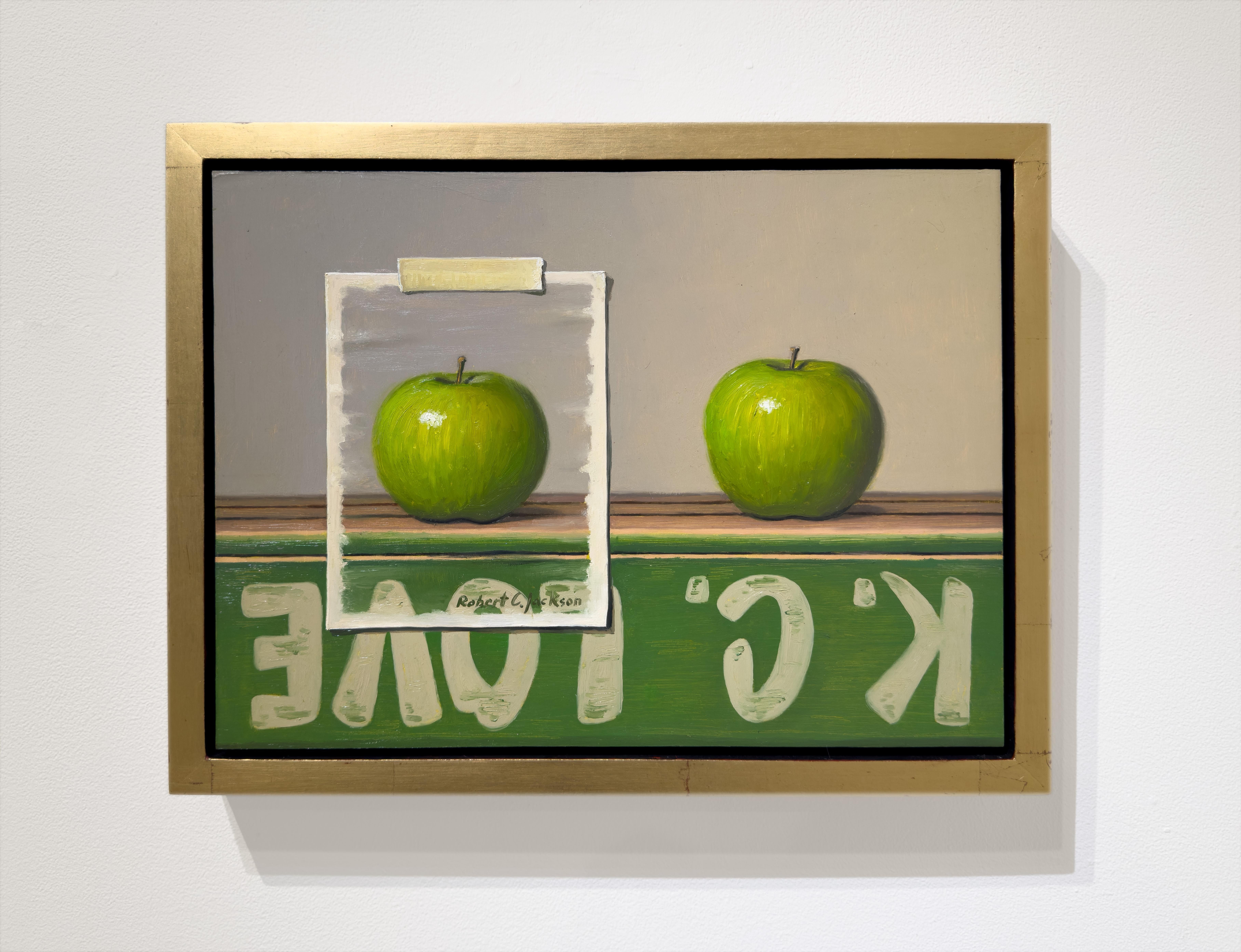 MON ART - Humour / Pomme / Traditions artistiques / Nature morte / Trompe l'Oeil / Petit - Painting de Robert Jackson