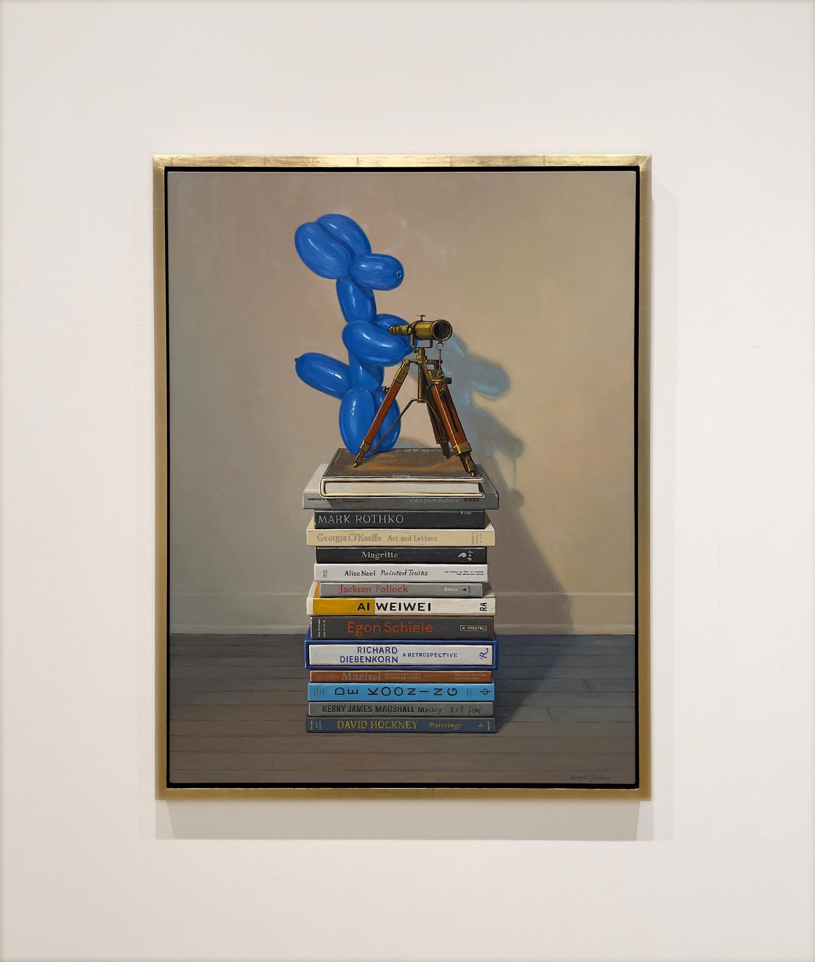 NUEVA PERSPECTIVA - Bodegón / Humor / Realismo / Perro Globo / Biblioteca - Painting de Robert Jackson