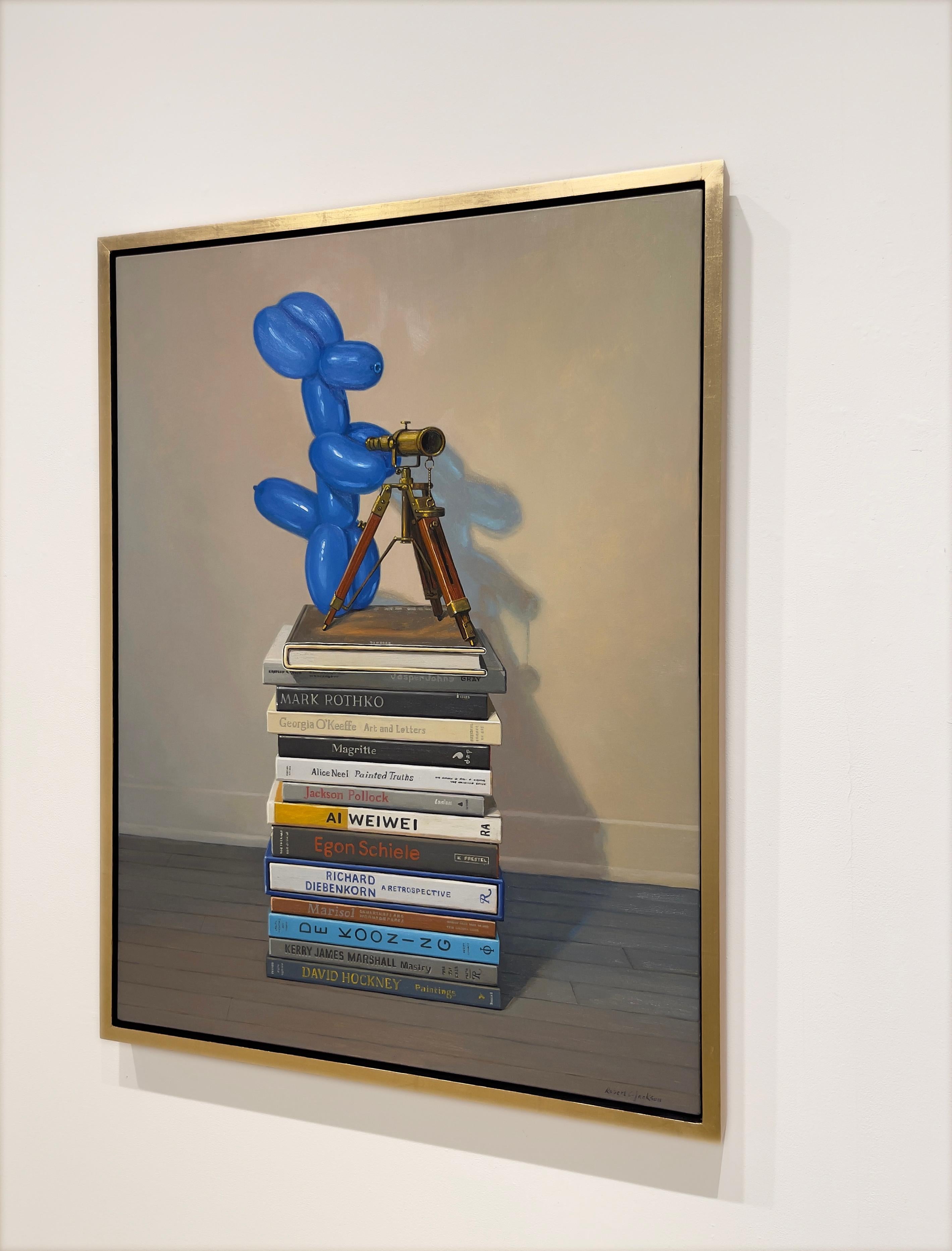 NUEVA PERSPECTIVA - Bodegón / Humor / Realismo / Perro Globo / Biblioteca - Painting Contemporáneo de Robert Jackson