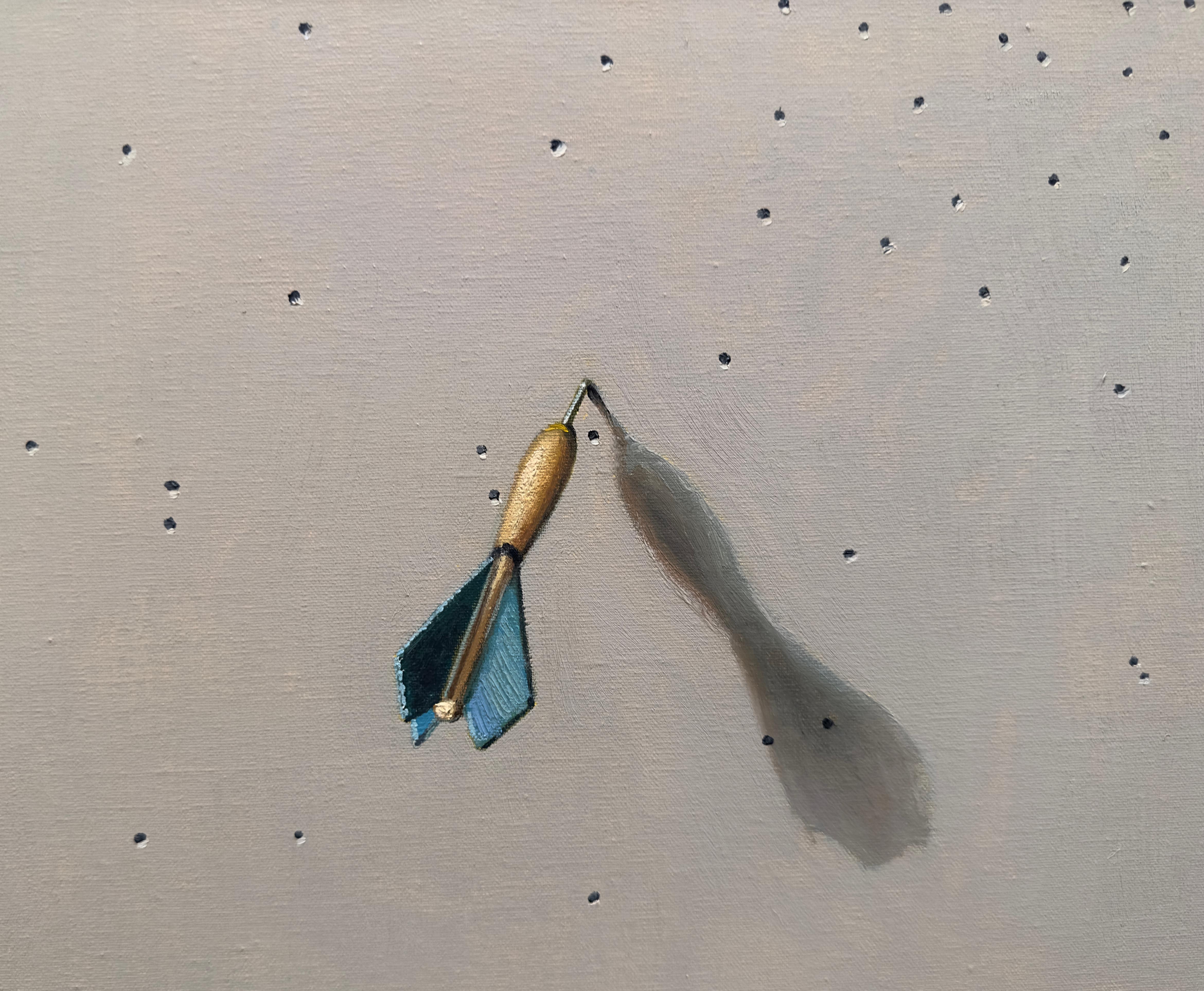 FUORI PRATICA - Trompe L'Oeil / Realismo contemporaneo / Lavagna a freccette / Giochi - Still-Life Painting Grigio di Robert Jackson