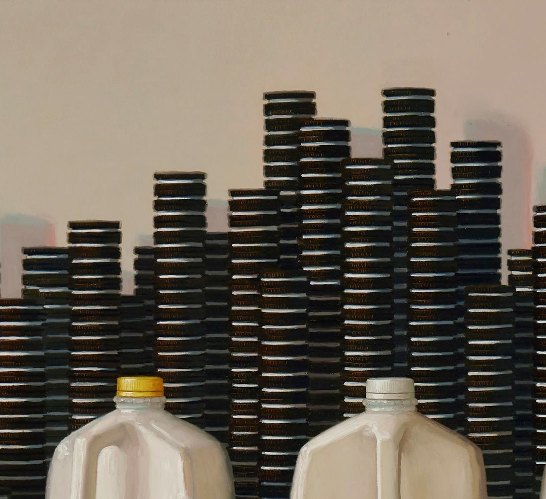 Phases of The Milk, Contemporary Realist Painting, Oreos, Cookies, Trompe l'oeil 2