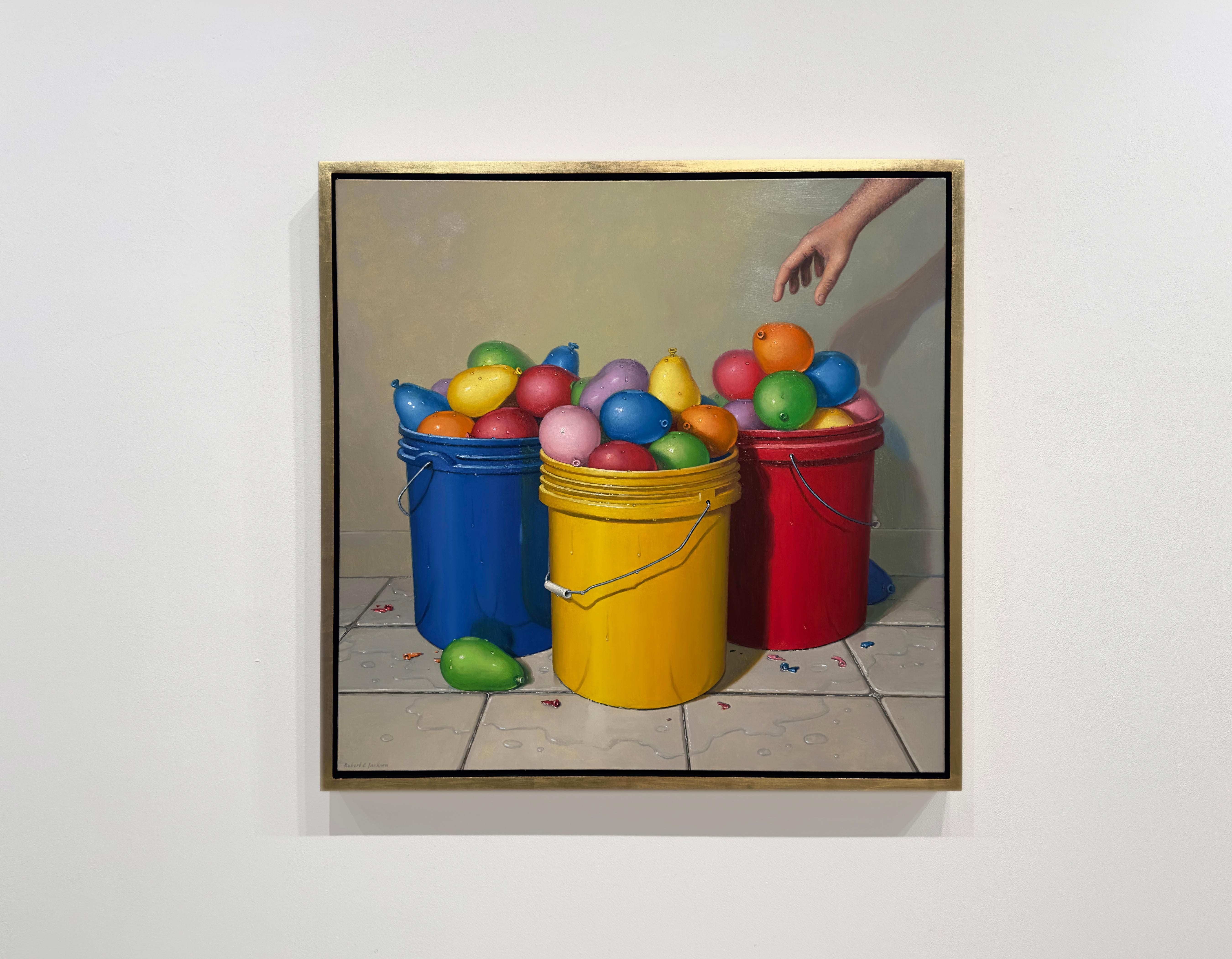 READY - Realismus / Ölgemälde / Contemporary / Humor / Luftballons – Painting von Robert Jackson