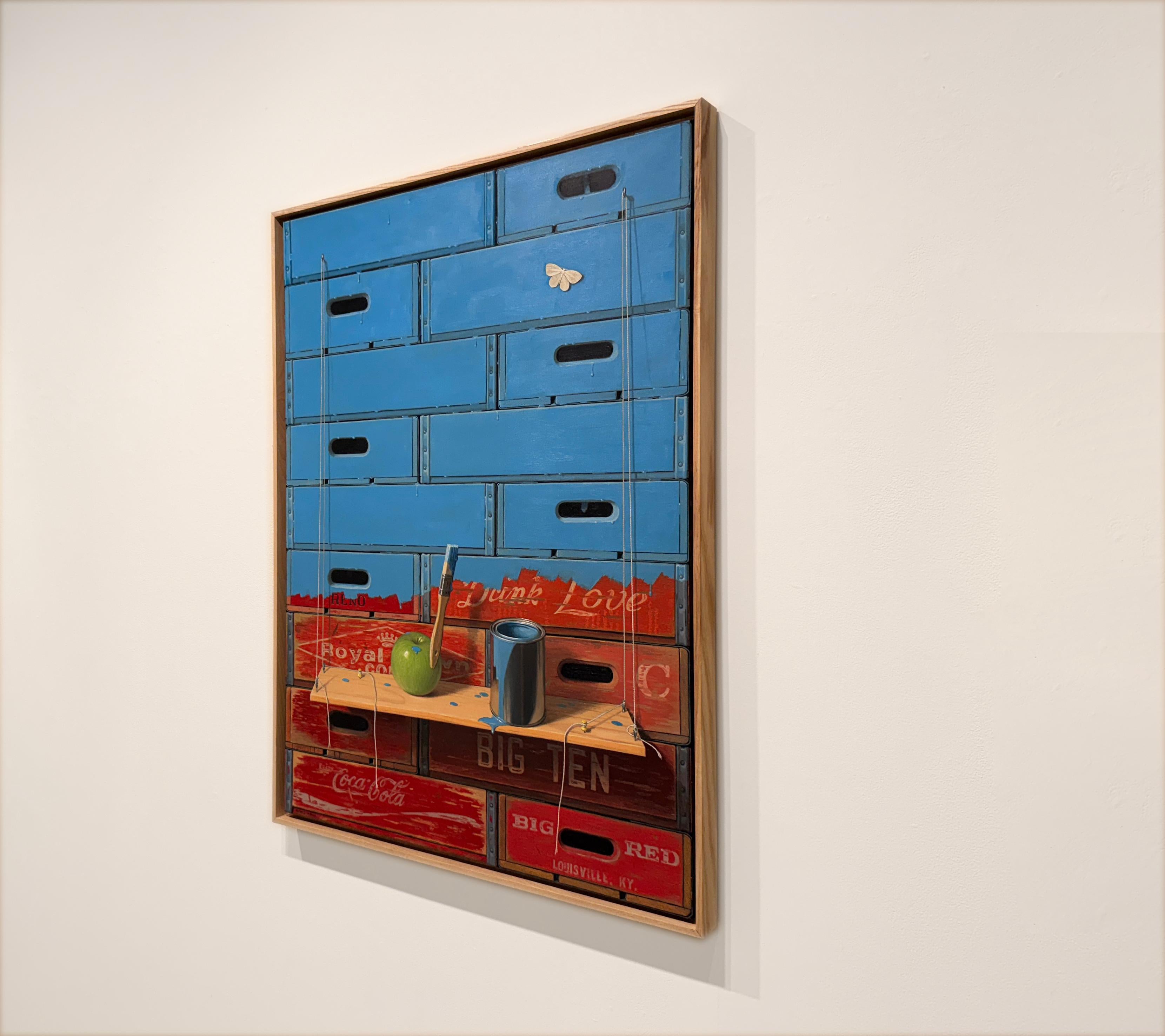 REDECORATOR – Stillleben / Apfel / Primärfarben / Humor (Zeitgenössisch), Painting, von Robert Jackson