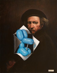 REVISIONISTA - Realismo / Trompe L'Oeil / Figurativo / Rembrandt / Cane con palloncino