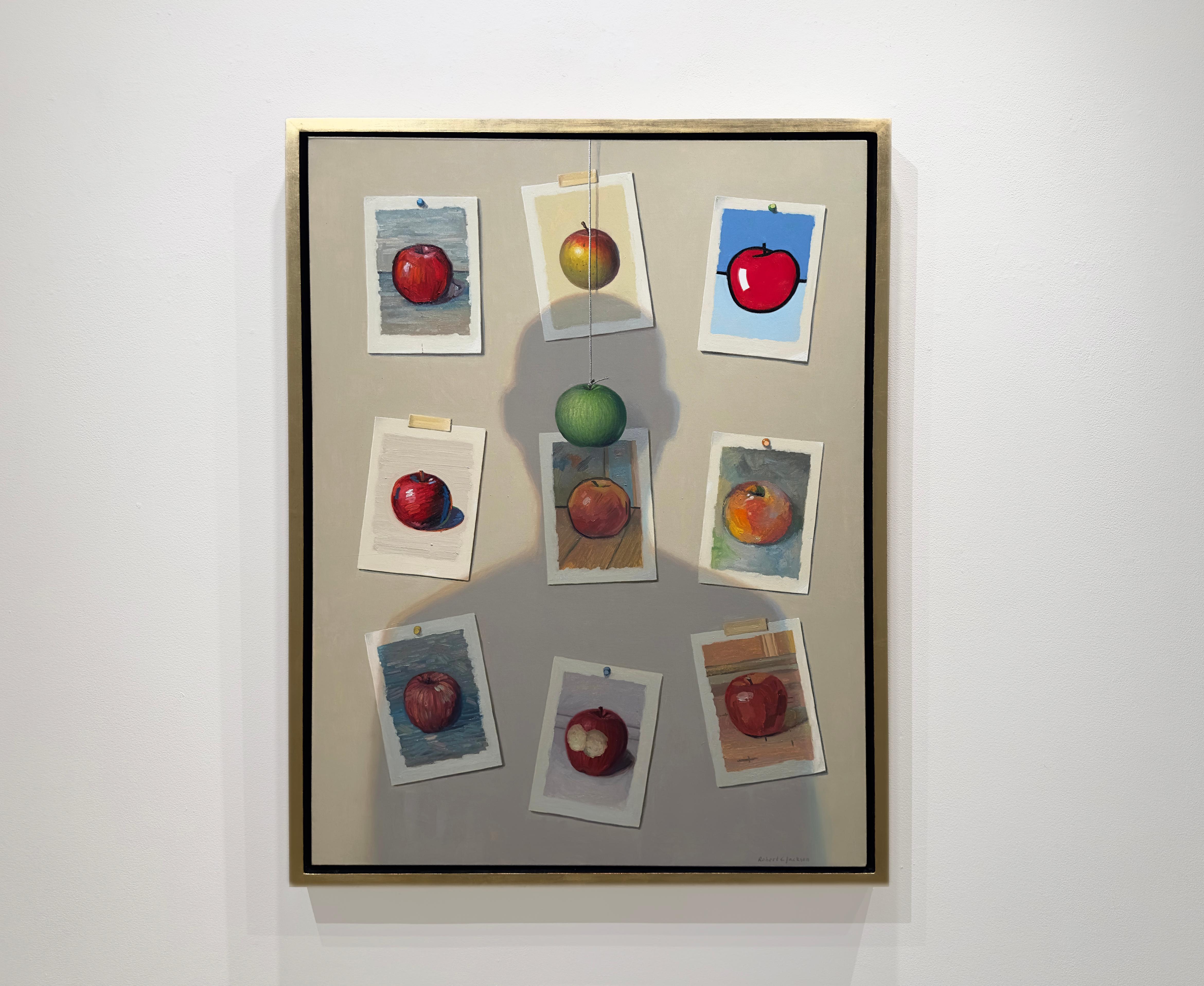SHADOW - Trompe L'oeil / Realism / Contemporary  / Apples - Painting by Robert Jackson
