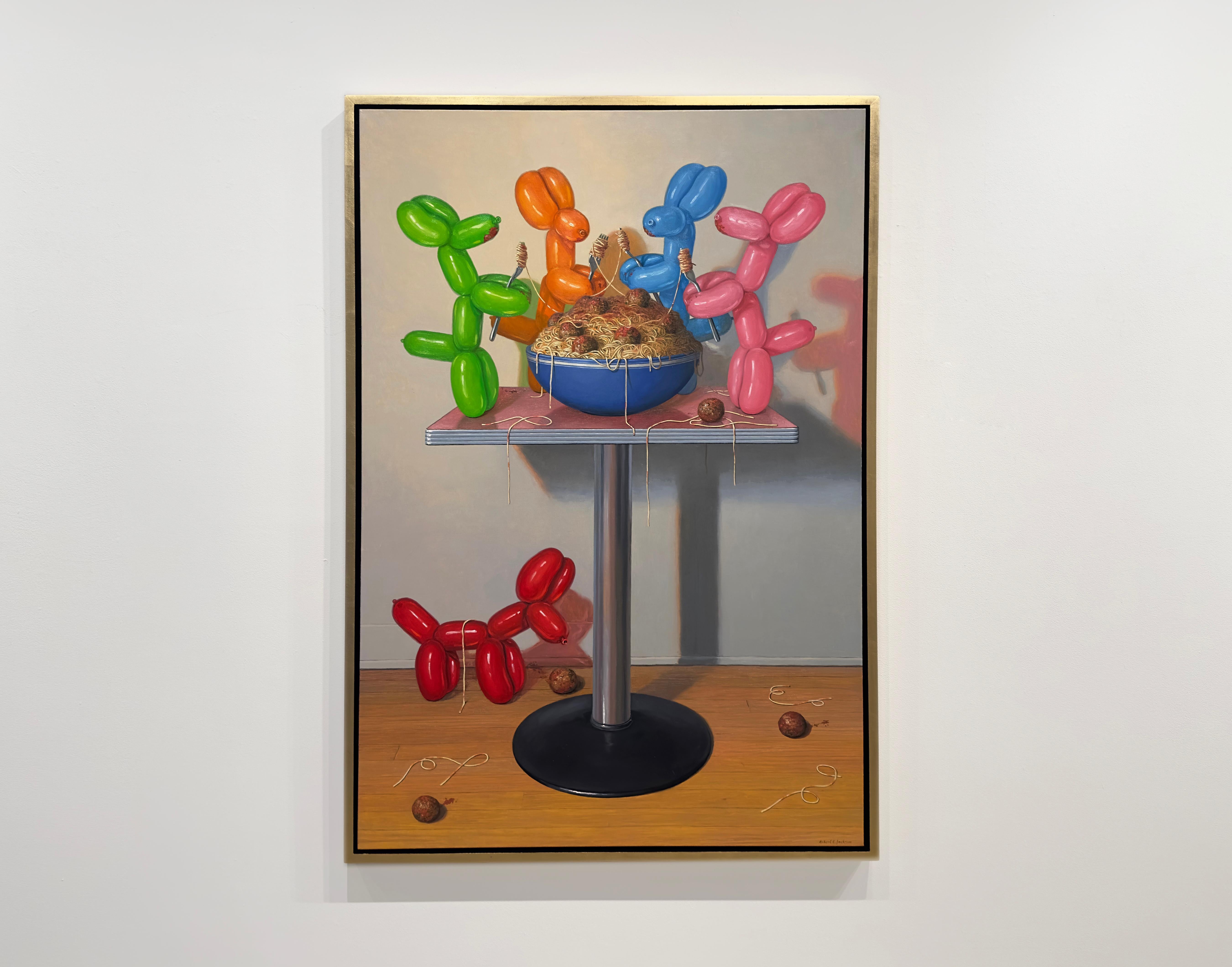 SPAGHETTI - Humor in Still Life / Realism / Balloon Dogs / Food Art - Painting by Robert Jackson