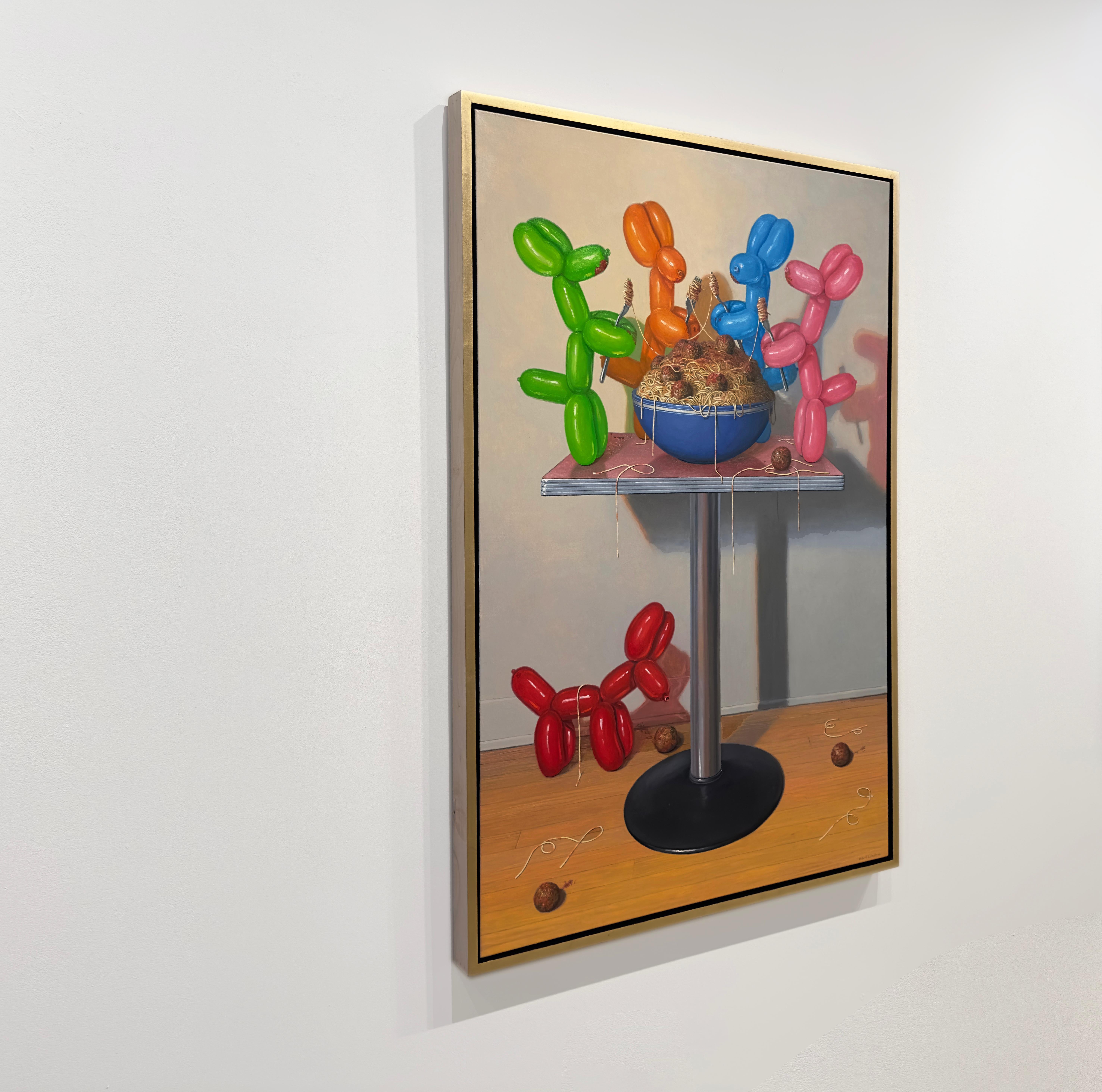 SPAGHETTI - Humor in Still Life / Realism / Balloon Dogs / Food Art - Contemporary Painting by Robert Jackson