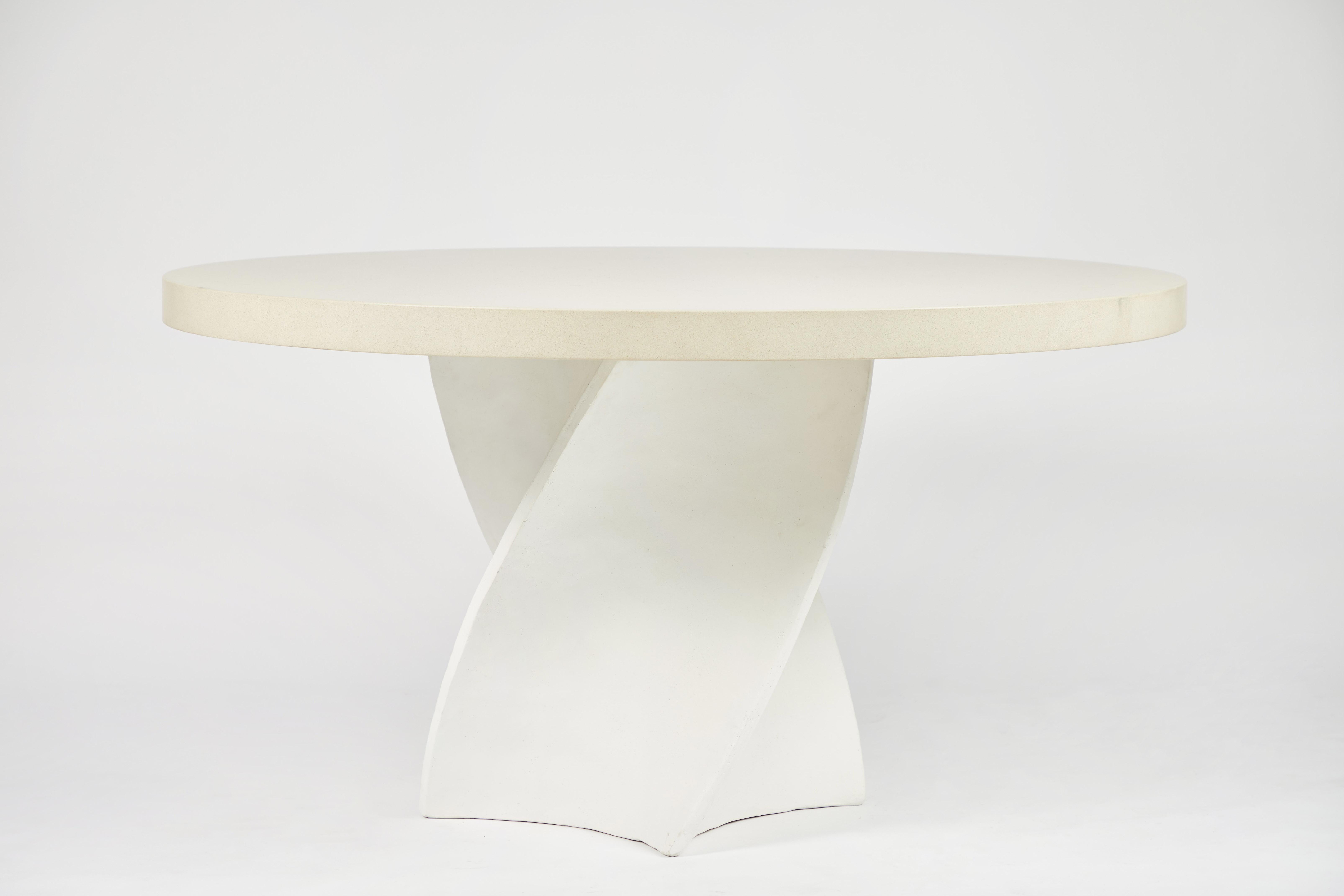 plaster round dining table
