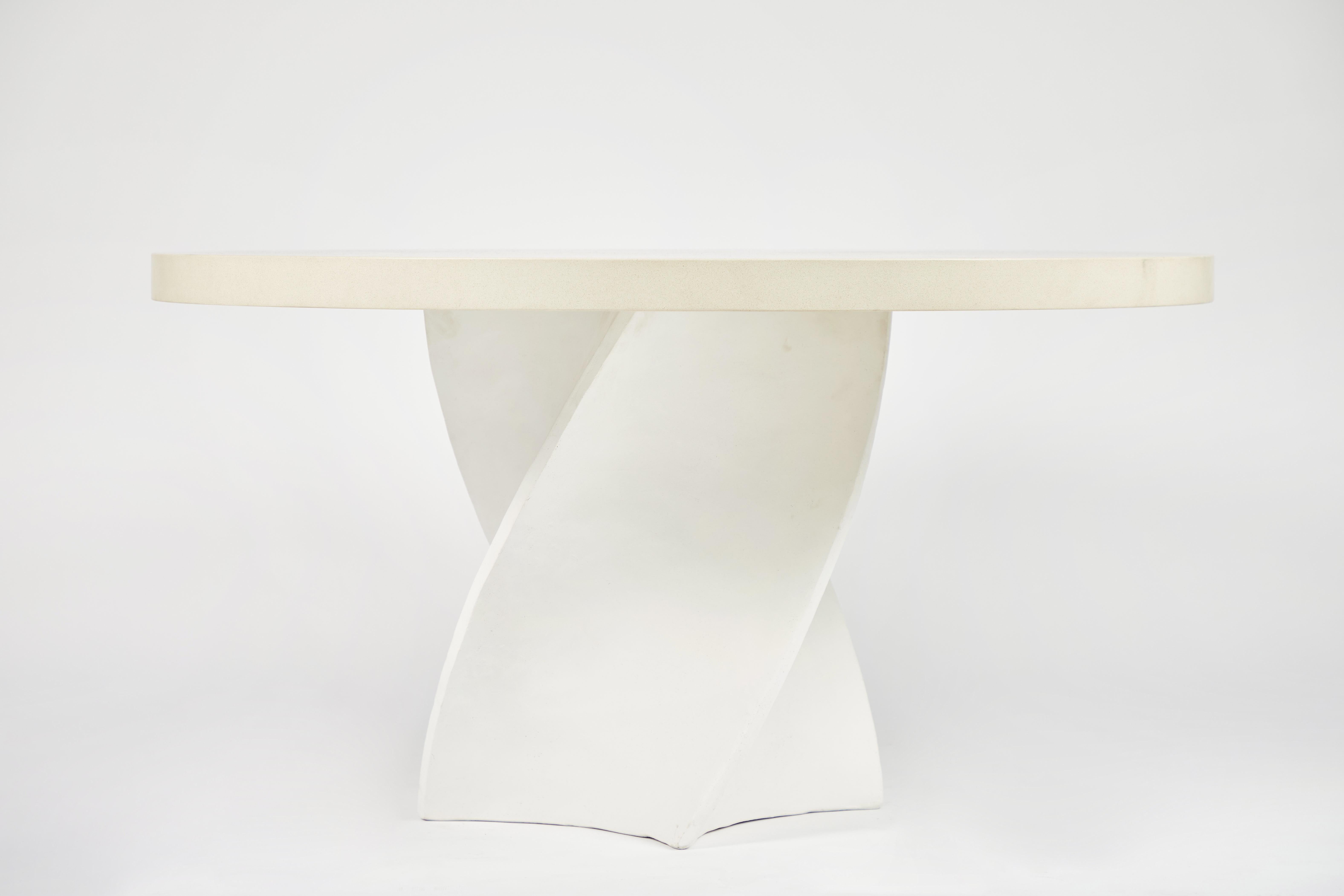 North American Robert James Bayroc Small Dining Table 2-Piece Round Plaster and Stone