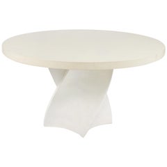 Robert James Bayroc Small Dining Table 2-Piece Round Plaster and Stone