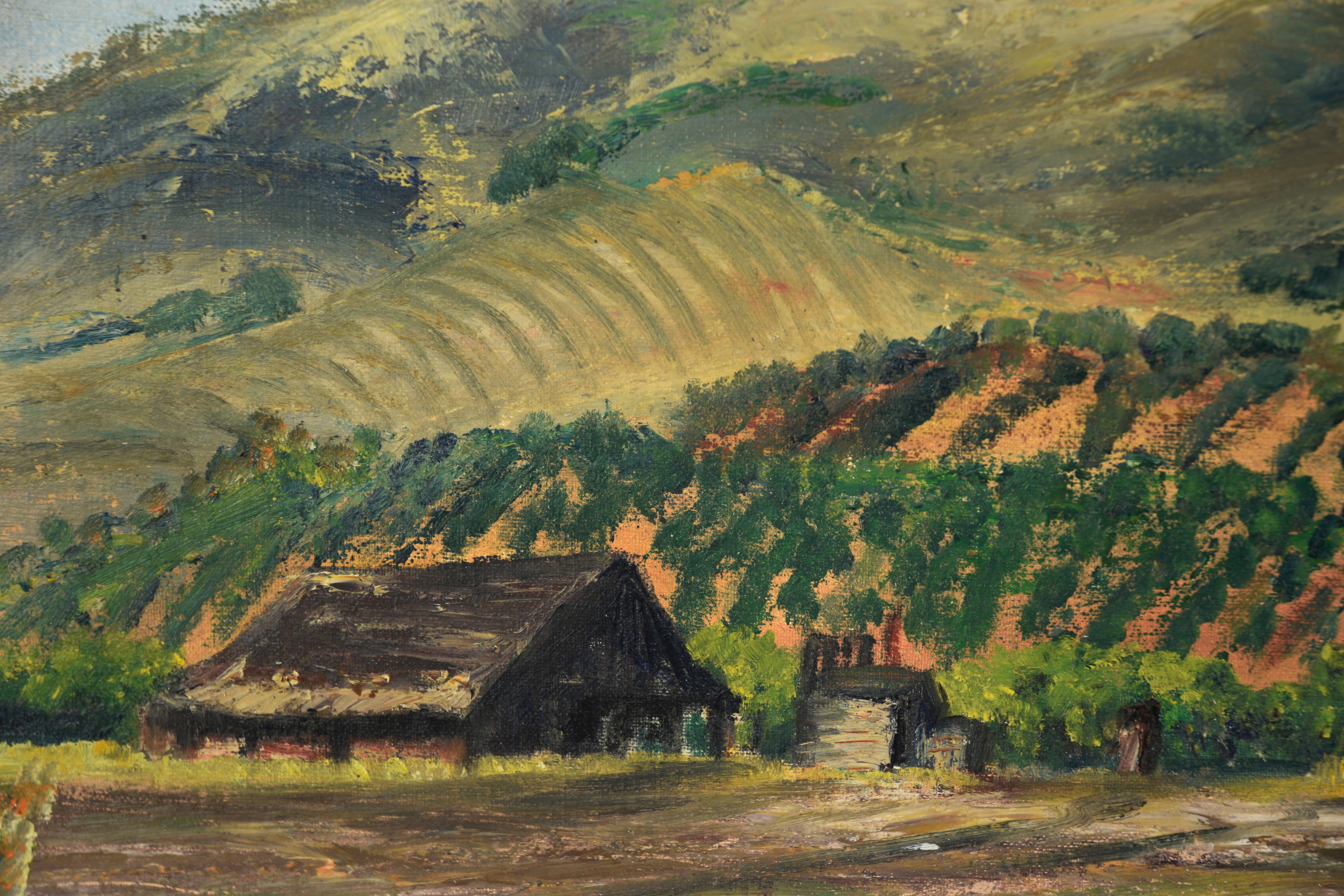 Collina di San Jose, 1948 - Olio su tela - Painting Impressionismo americano di Robert James Ellis