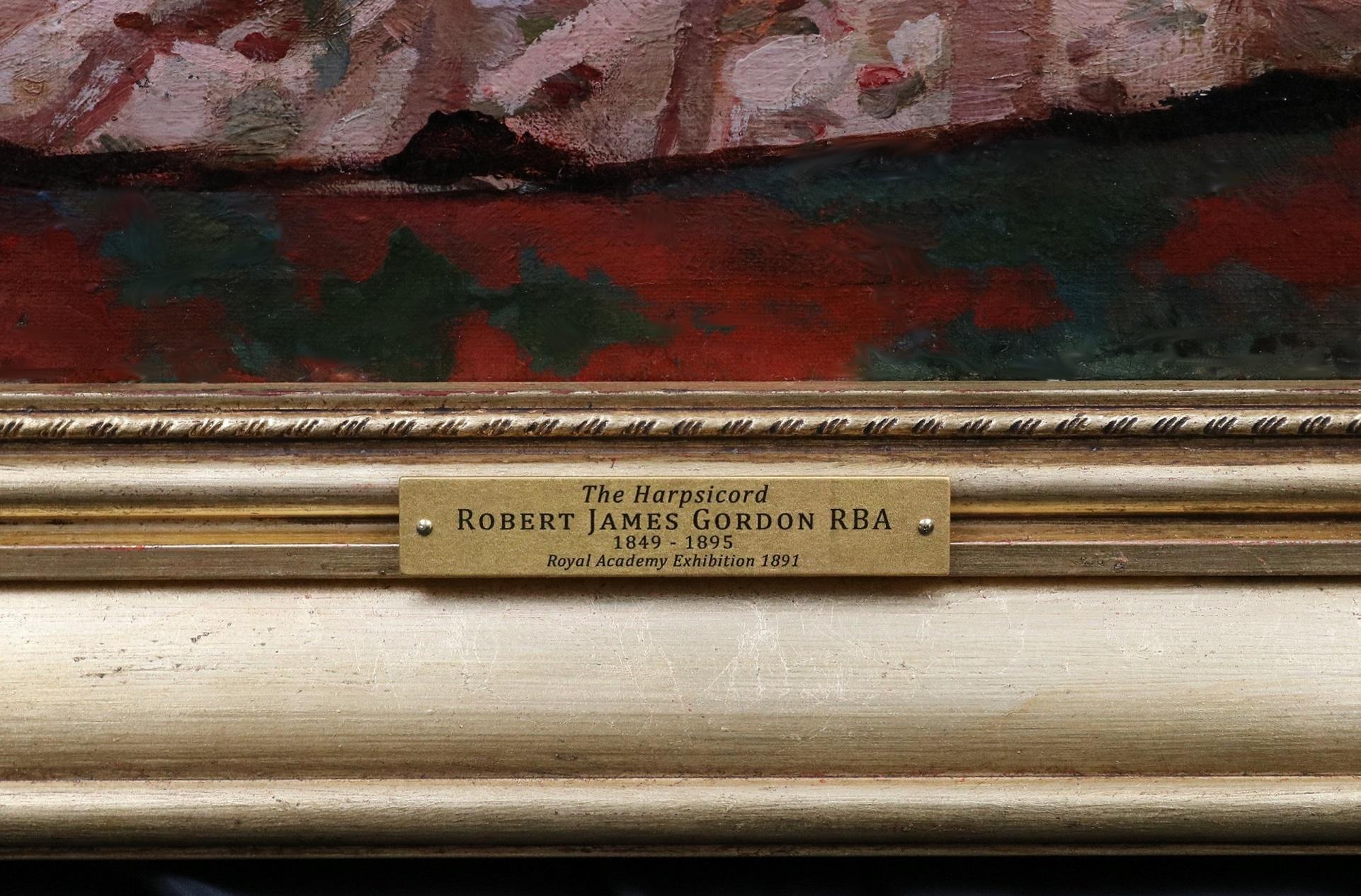Le clavecin - Peinture à l'huile du 19e siècle Instrument Taskin Marie Antoinette en vente 5