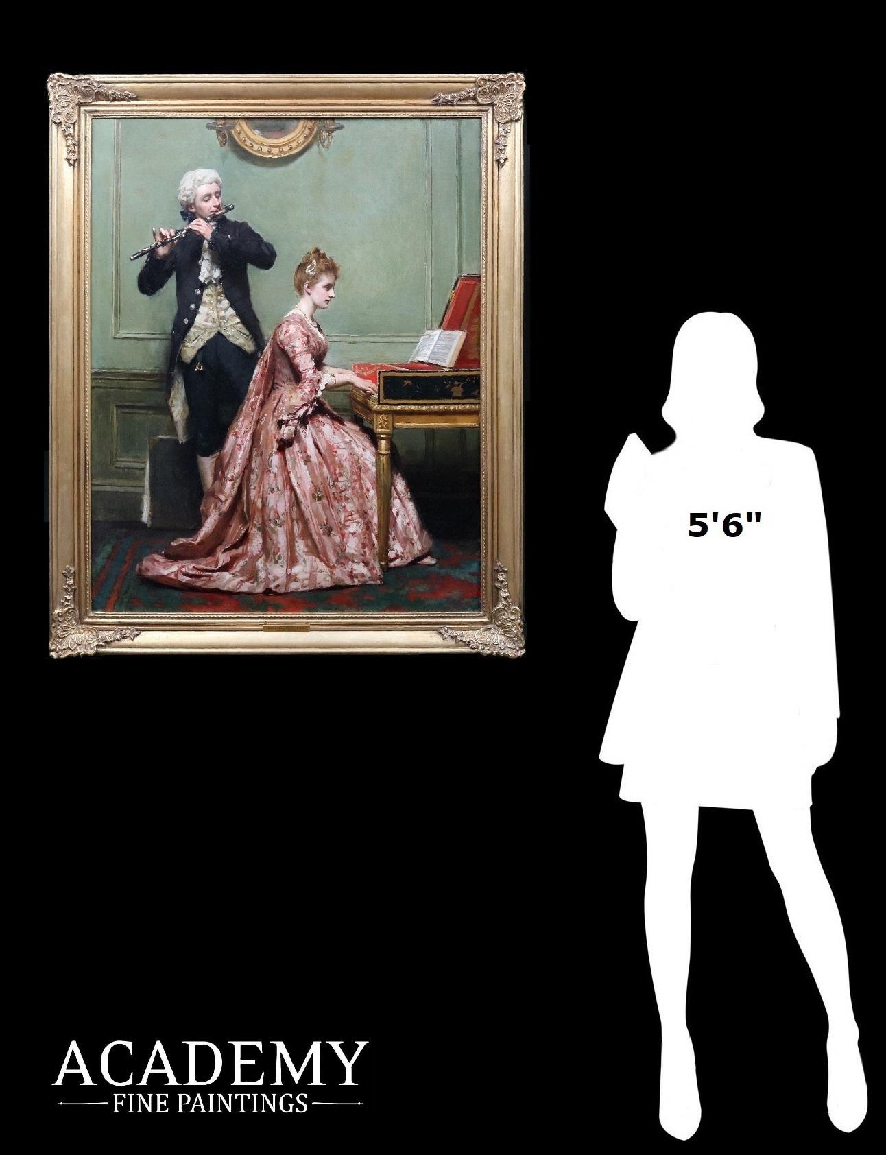 Le clavecin - Peinture à l'huile du 19e siècle Instrument Taskin Marie Antoinette - Painting de Robert James Gordon RBA