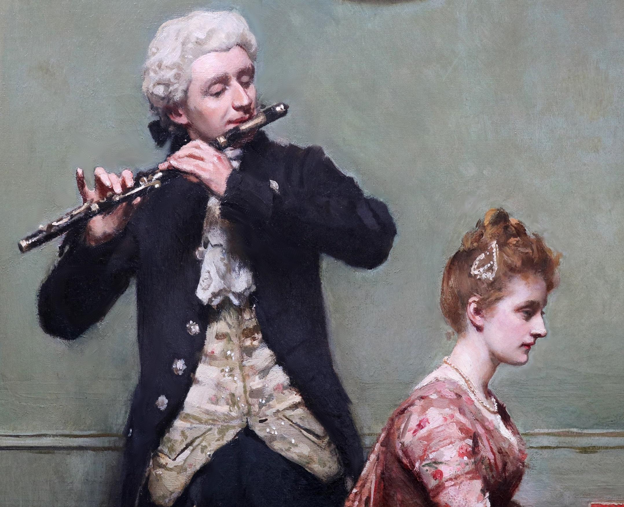 Le clavecin - Peinture à l'huile du 19e siècle Instrument Taskin Marie Antoinette en vente 2