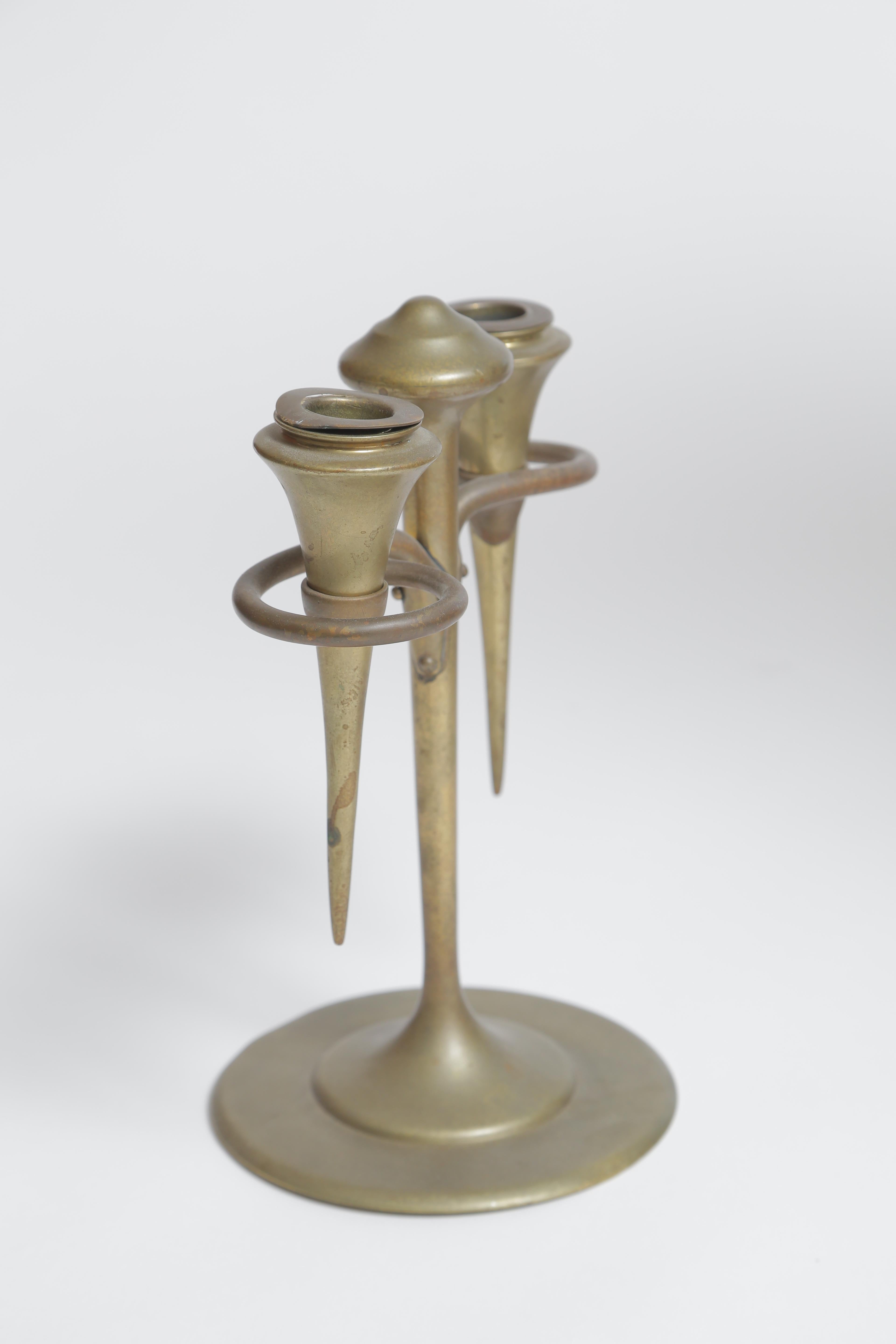 Robert Jarvie Omicron Two-Branch Candlestick In Good Condition For Sale In West Palm Beach, FL