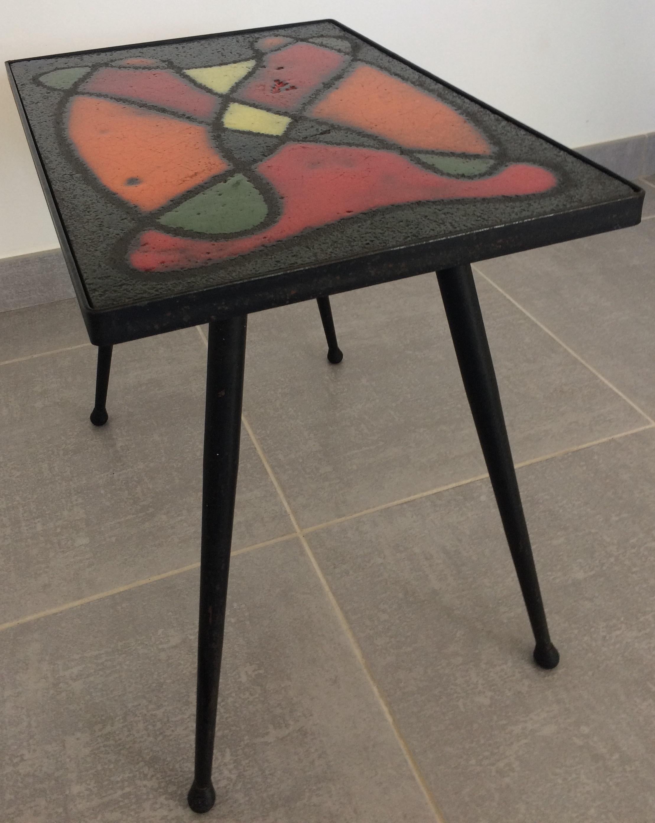 Robert and Jean Cloutier French Midcentury Ceramic Cocktail or Side Table In Good Condition In Miami, FL