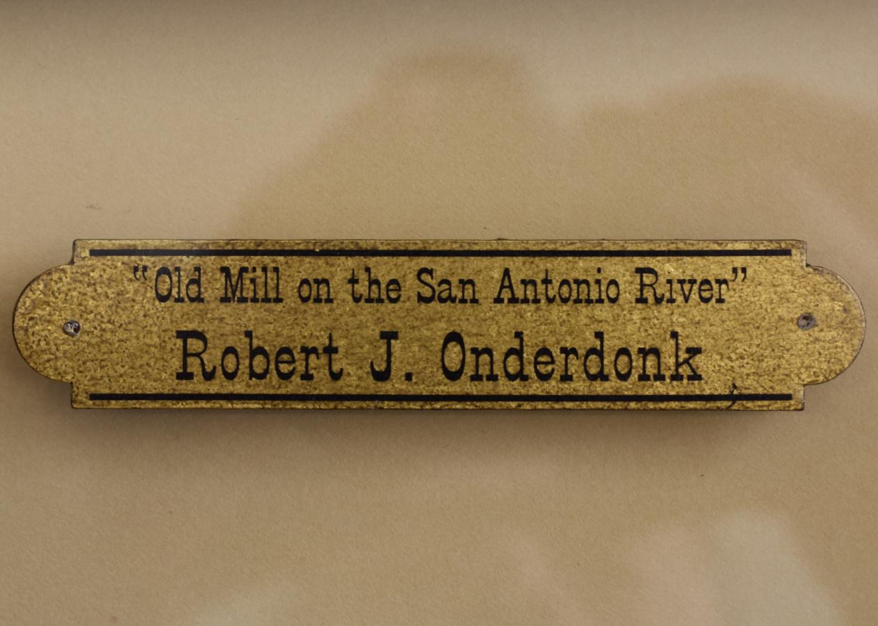 Robert Jenkins Onderdonk
(1852 - 1917)
San Antonio Artist
Image Size: 10 x 5
Frame Size: 19.5 x 11
Medium: Oil on Panel
