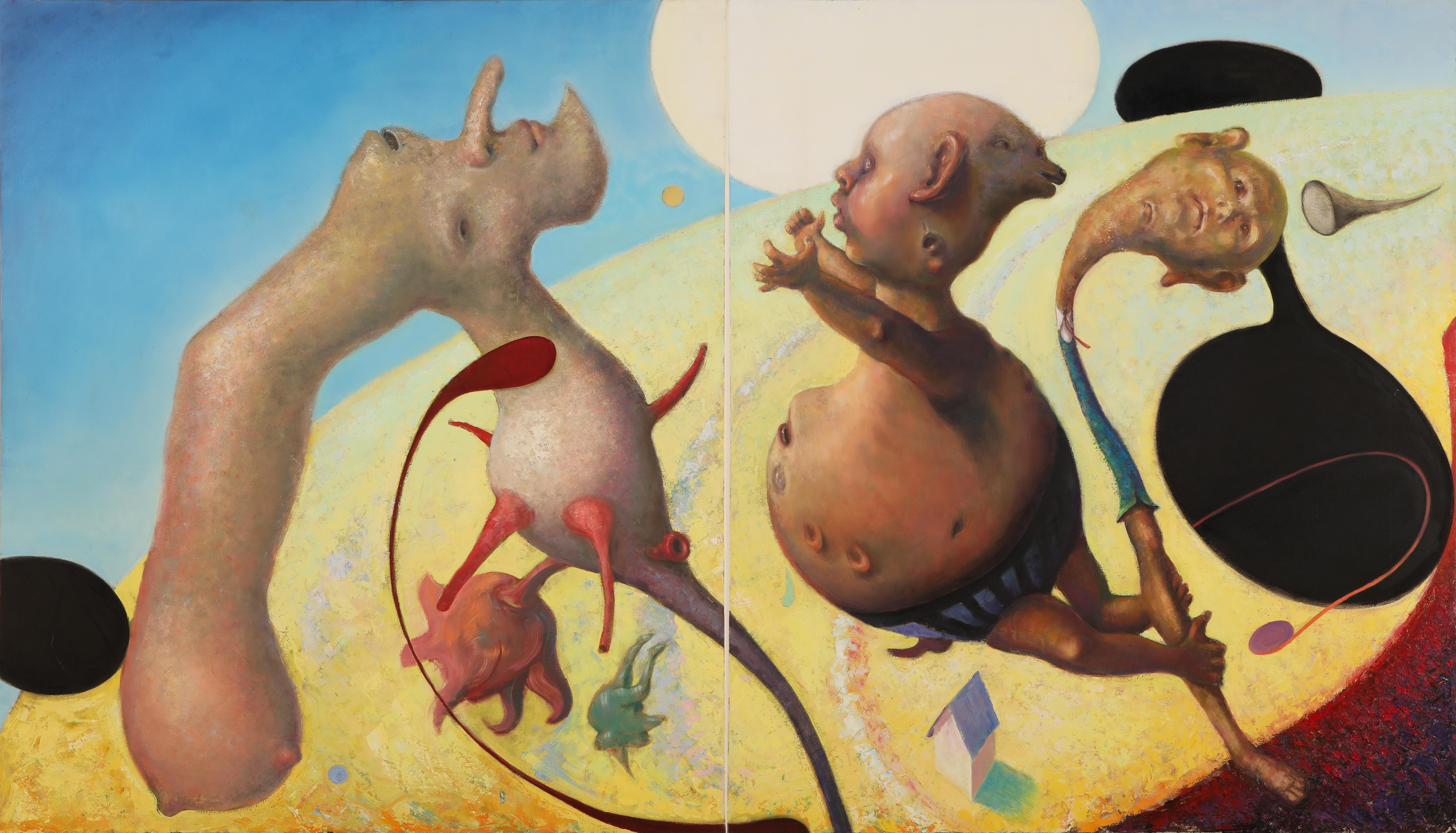 Figurative Painting di Robert Jessup - Sogni di bambino