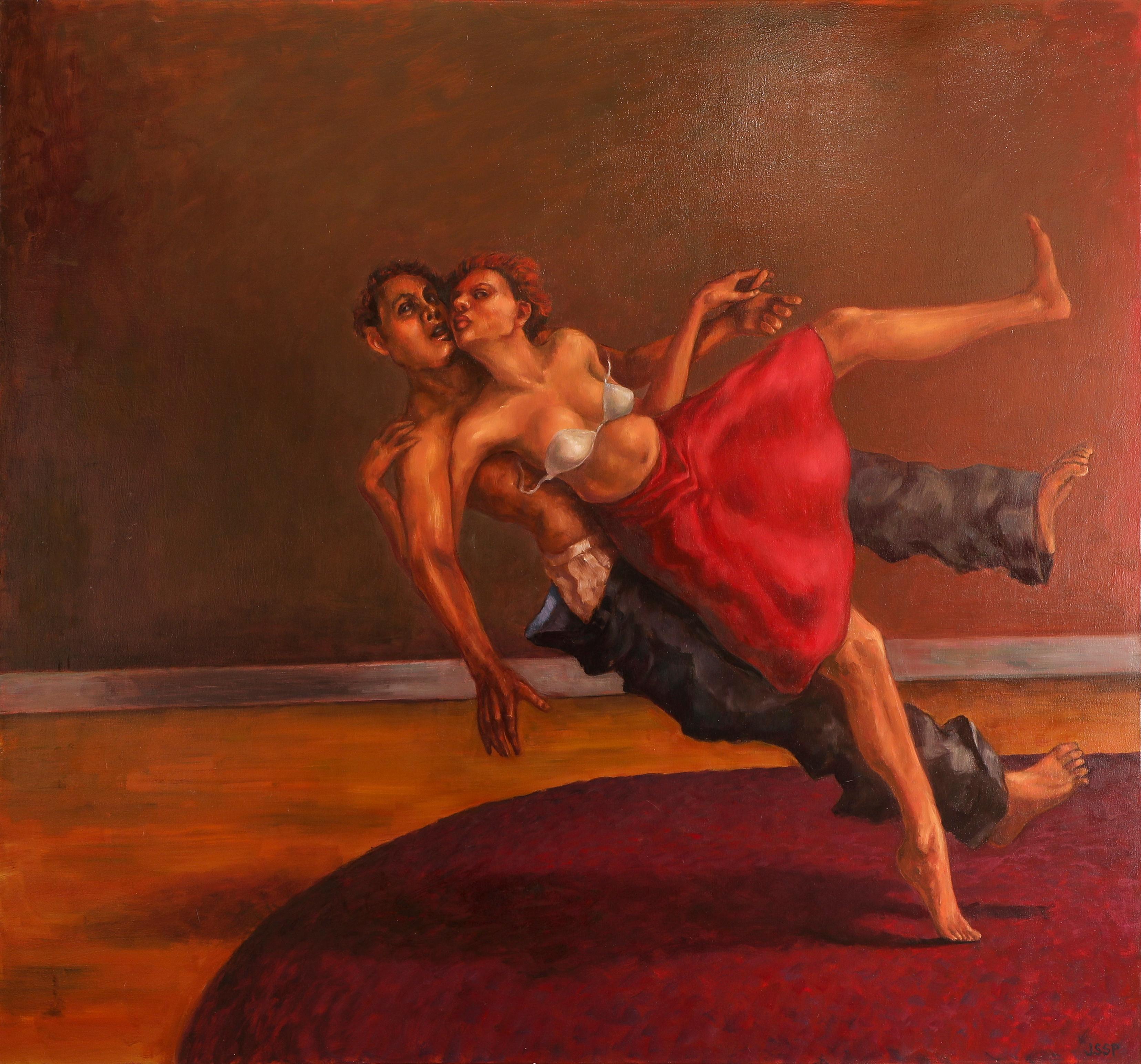 Figurative Painting di Robert Jessup - Coppia che cade, 2006