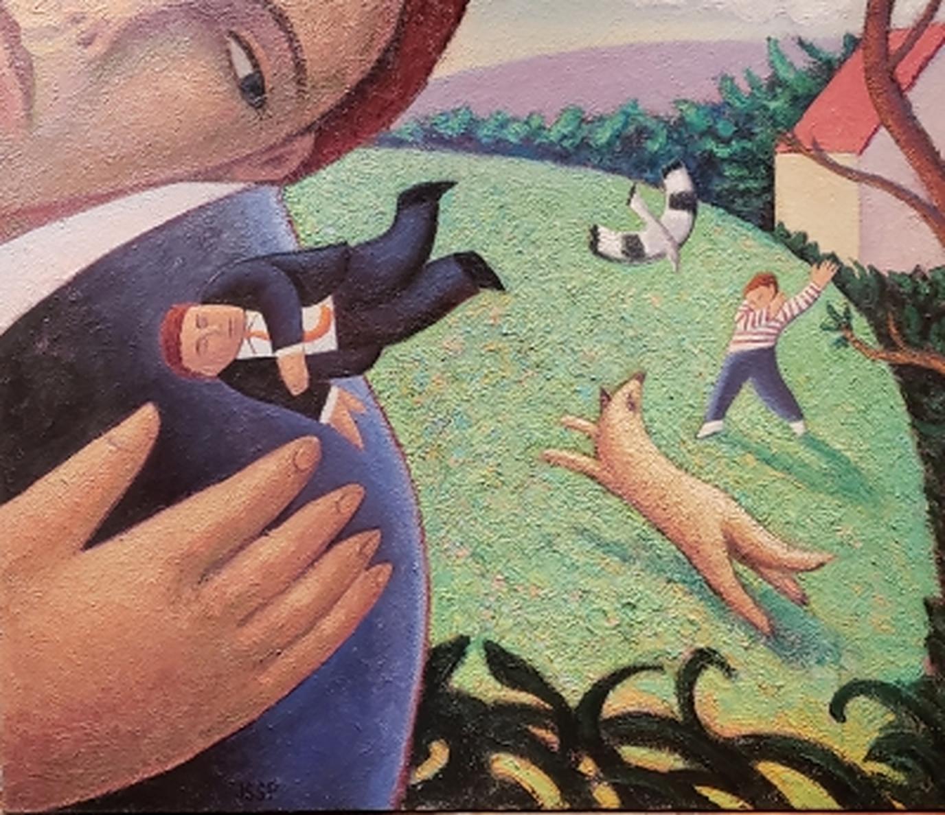 Figurative Painting di Robert Jessup - Sogno ad occhi aperti, 1983