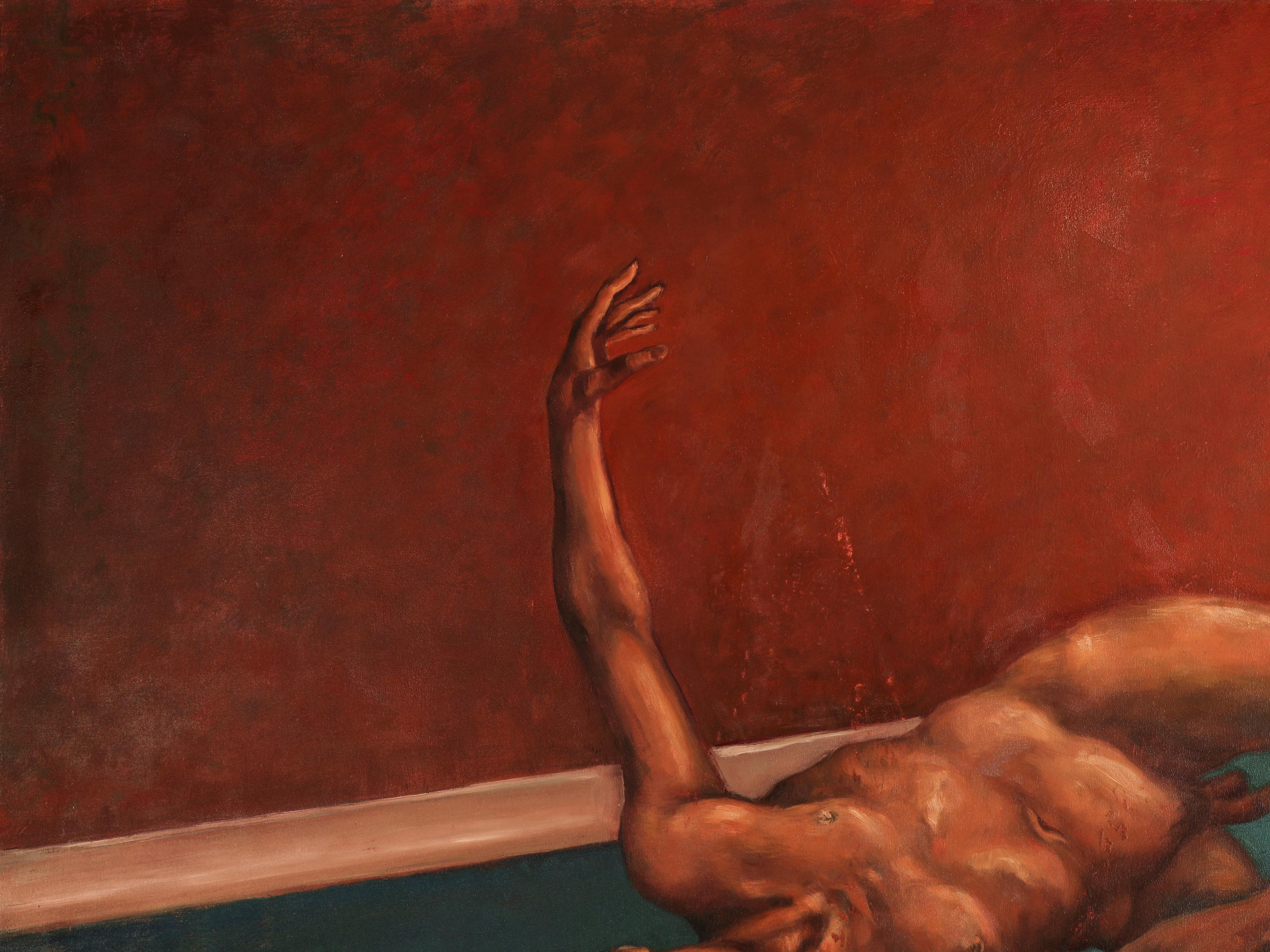 L'uomo che cade, Adam, 2006 - Painting Moderno di Robert Jessup