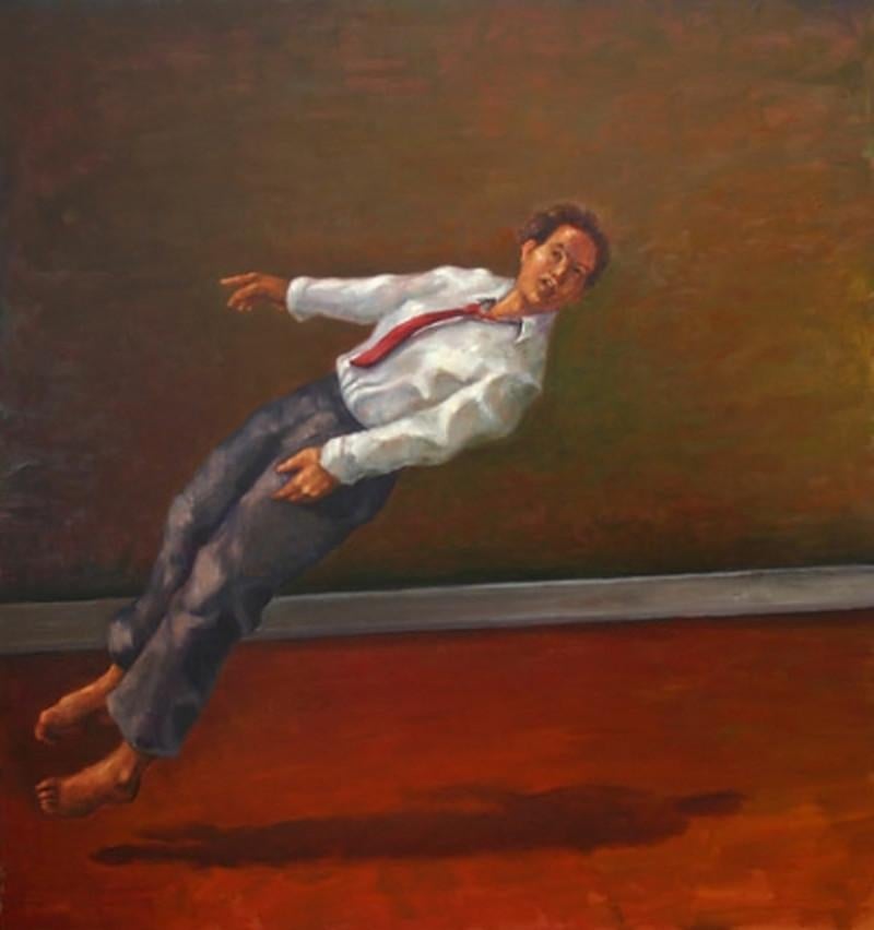 Robert Jessup Figurative Painting -  Falling man Red Tie, 2006 
