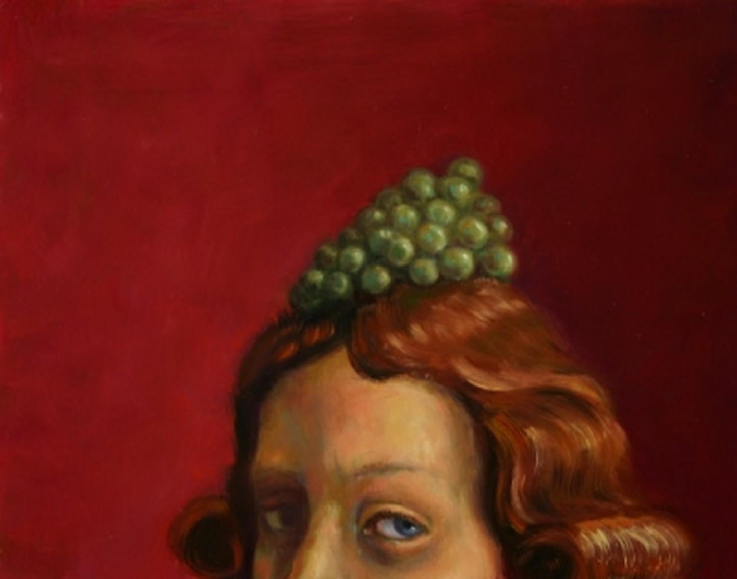 Robert Jessup Figurative Painting - Half Head, Grapes