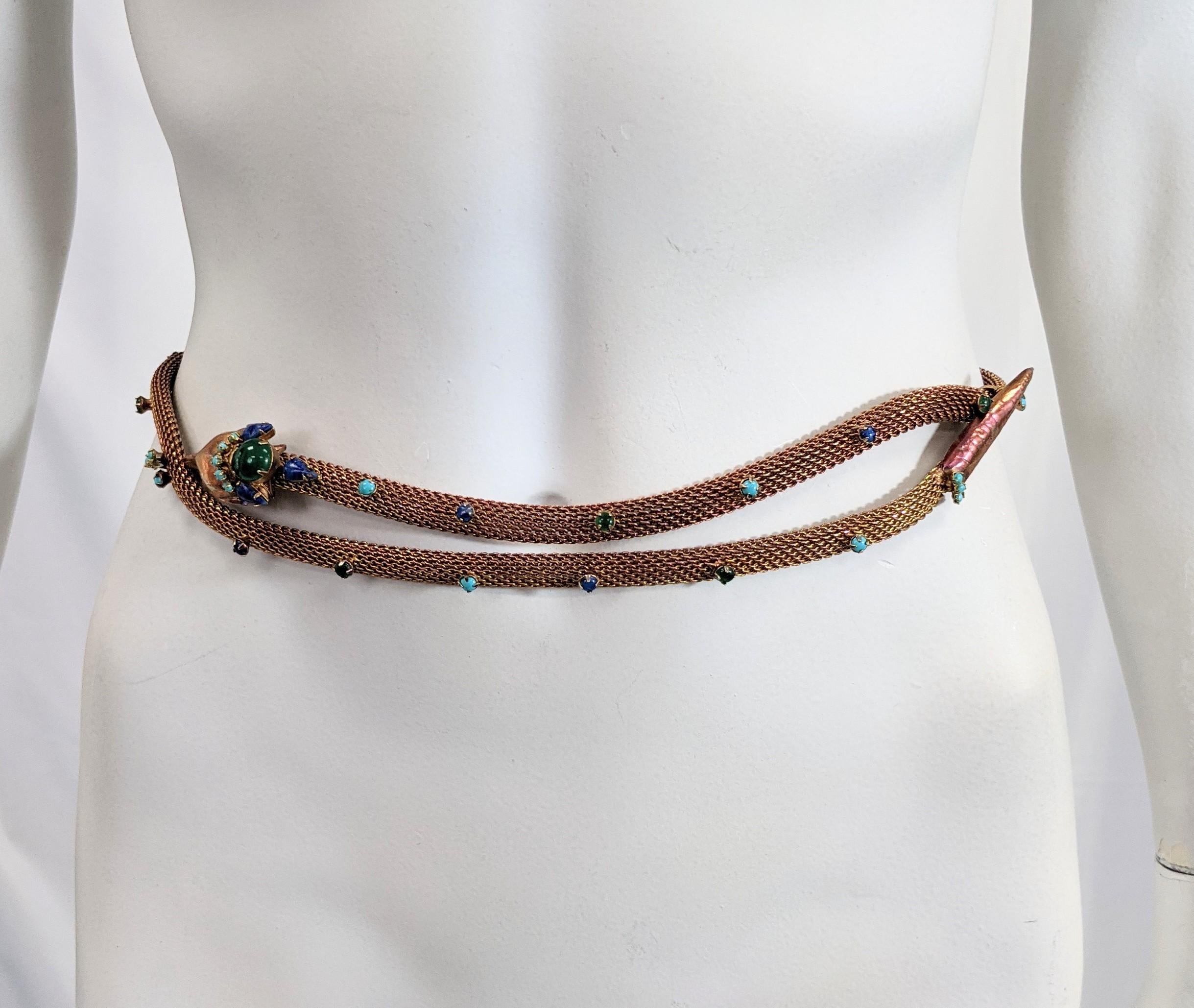 Robert Jeweled Fox Head Belt-Necklace For Sale 2