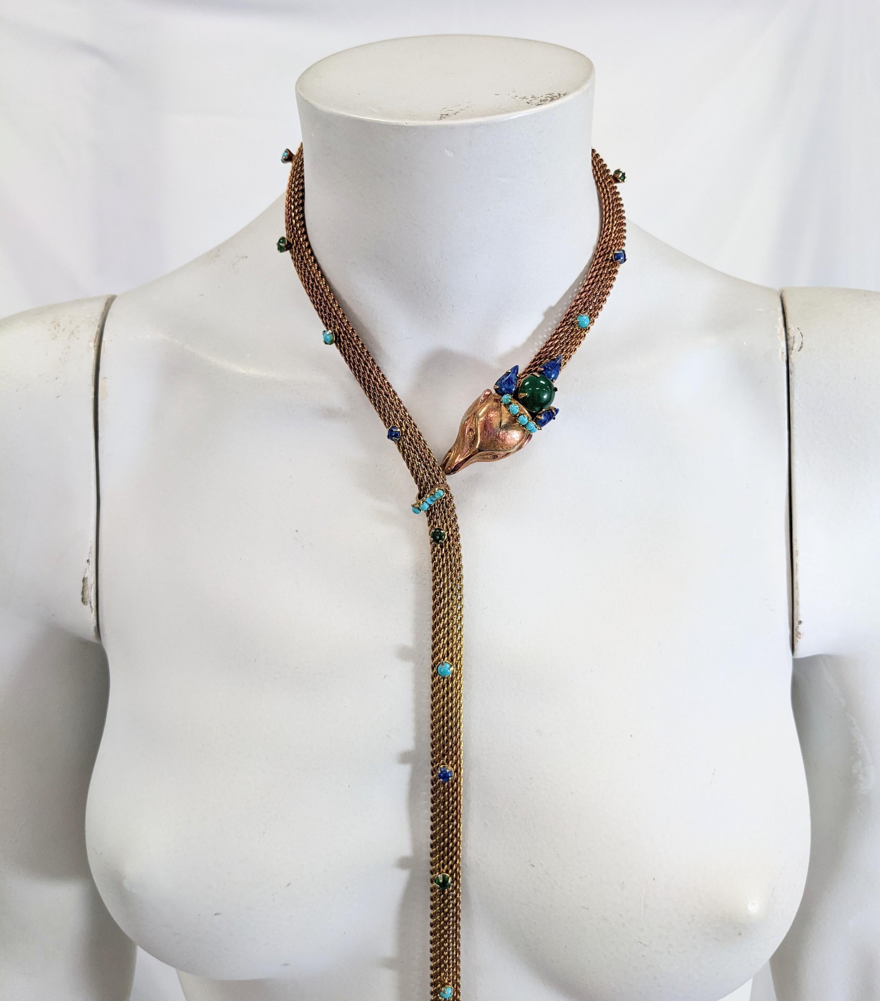 Robert Jeweled Fox Head Belt-Necklace For Sale 3