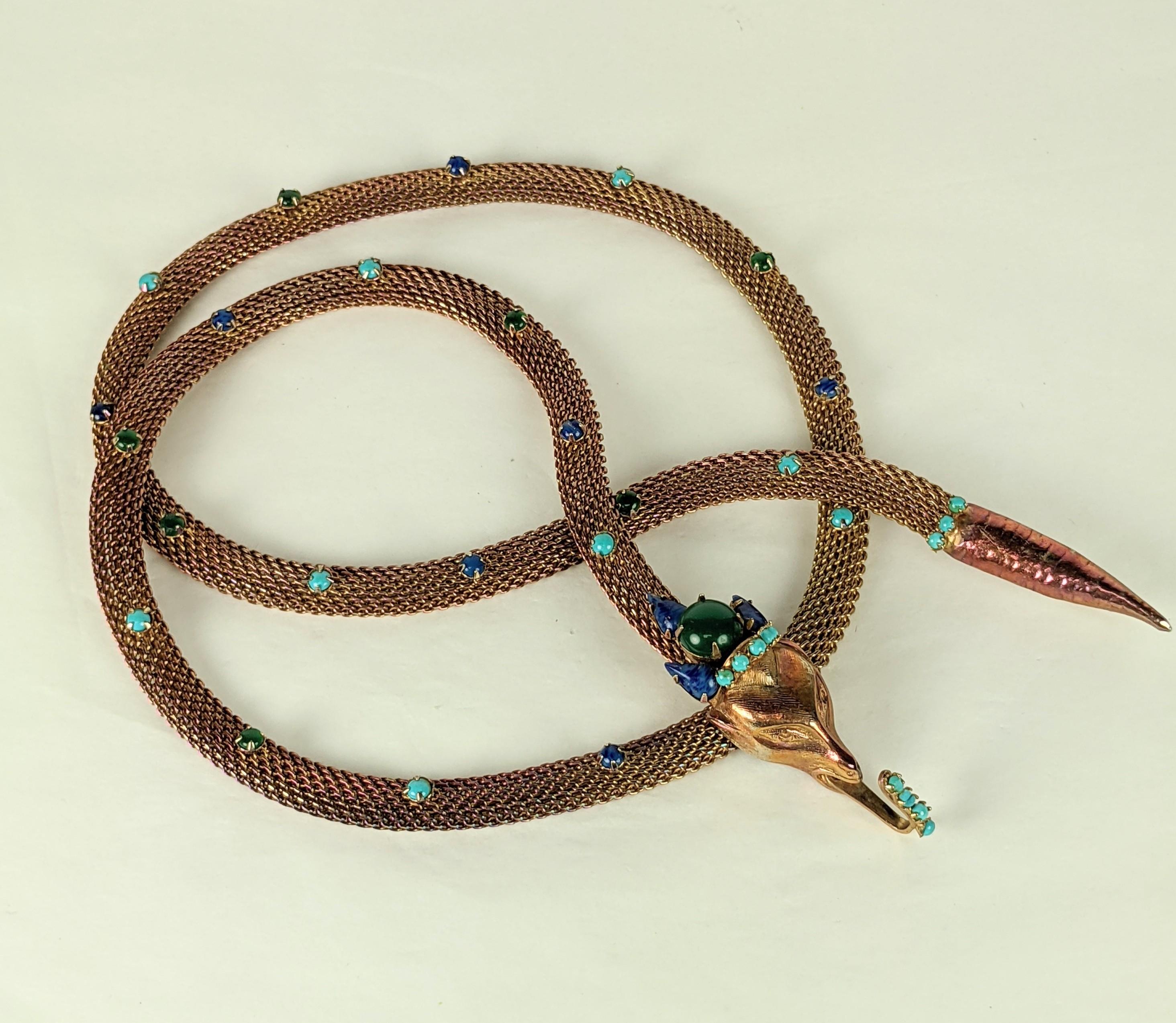 Anglo-Indian Robert Jeweled Fox Head Belt-Necklace For Sale