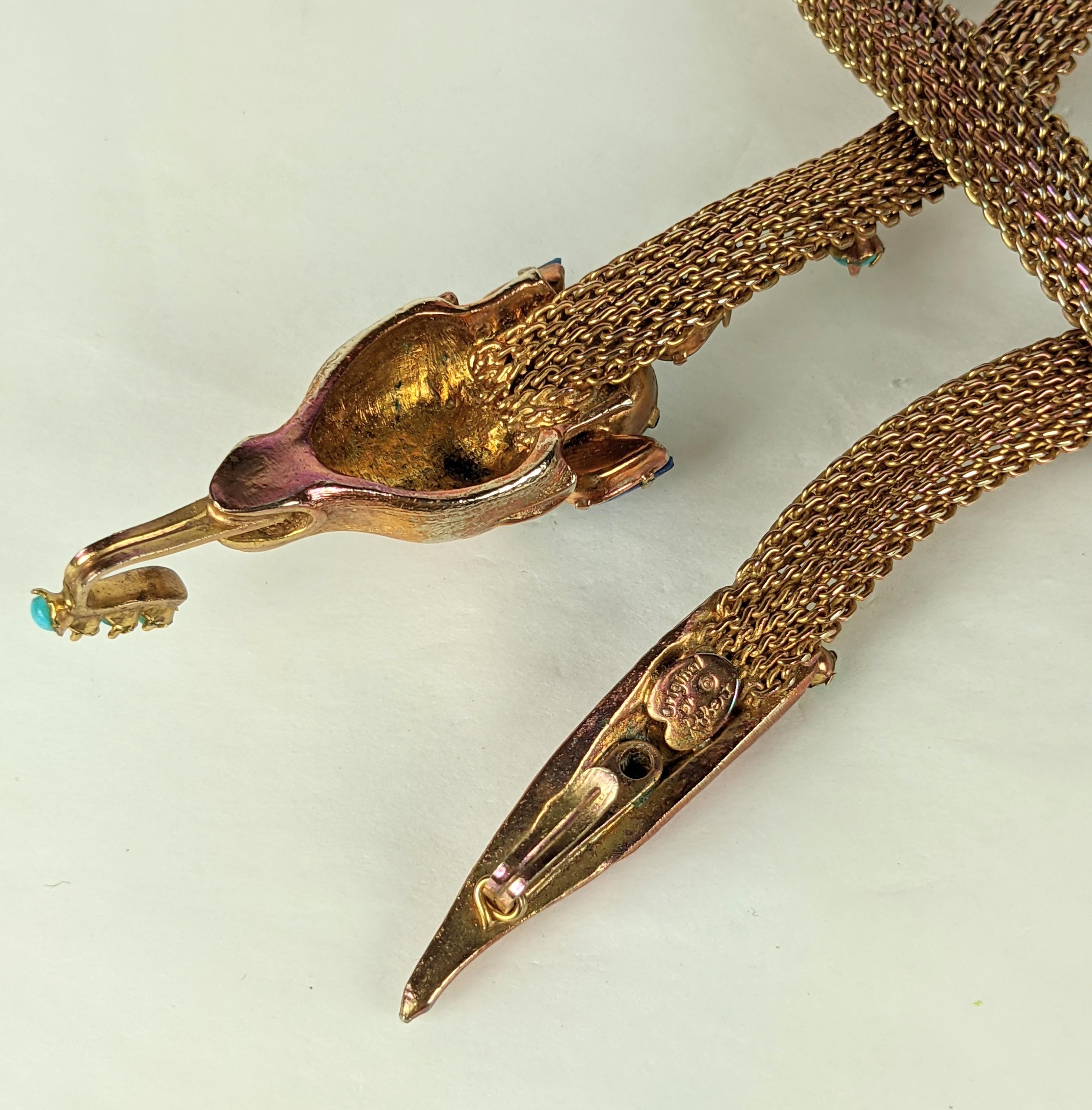 Robert Jeweled Fox Head Belt-Necklace In Excellent Condition For Sale In New York, NY