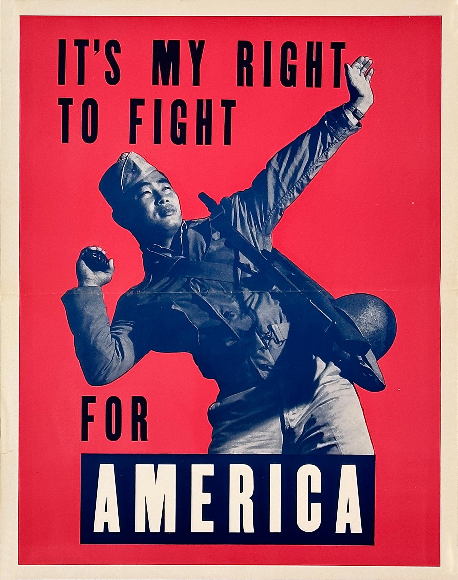 Seltenes Originalplakat aus dem Zweiten Weltkrieg It's My Right to Fight for America von Robert Jones 194