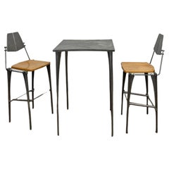 Robert Josten Aluminum Bar Stool Set