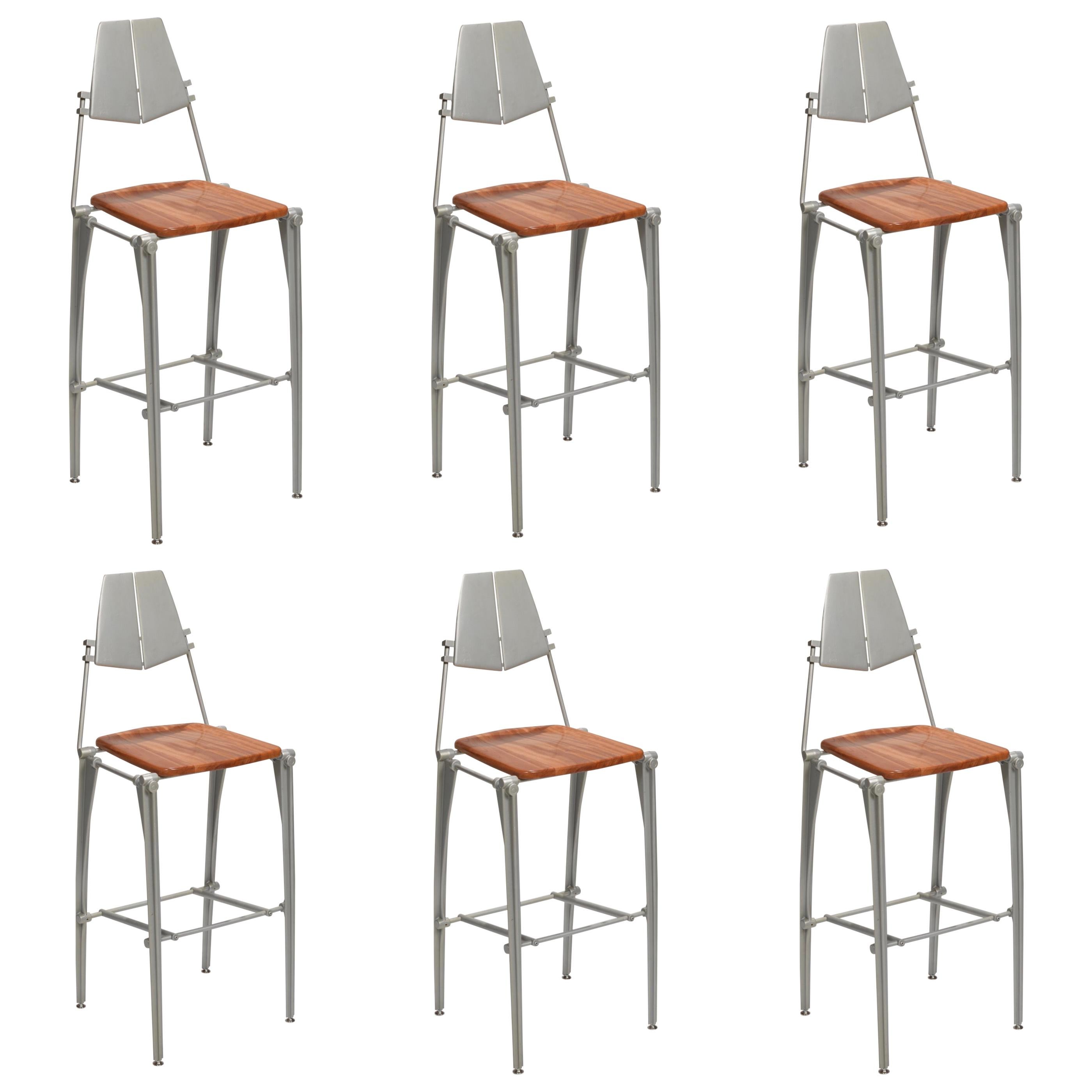 Robert Josten Cast Aluminium Bar Stools For Sale