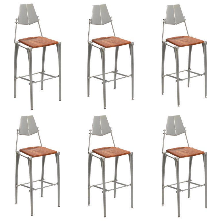 Robert Josten Cast Aluminium Bar Stools For Sale at 1stDibs