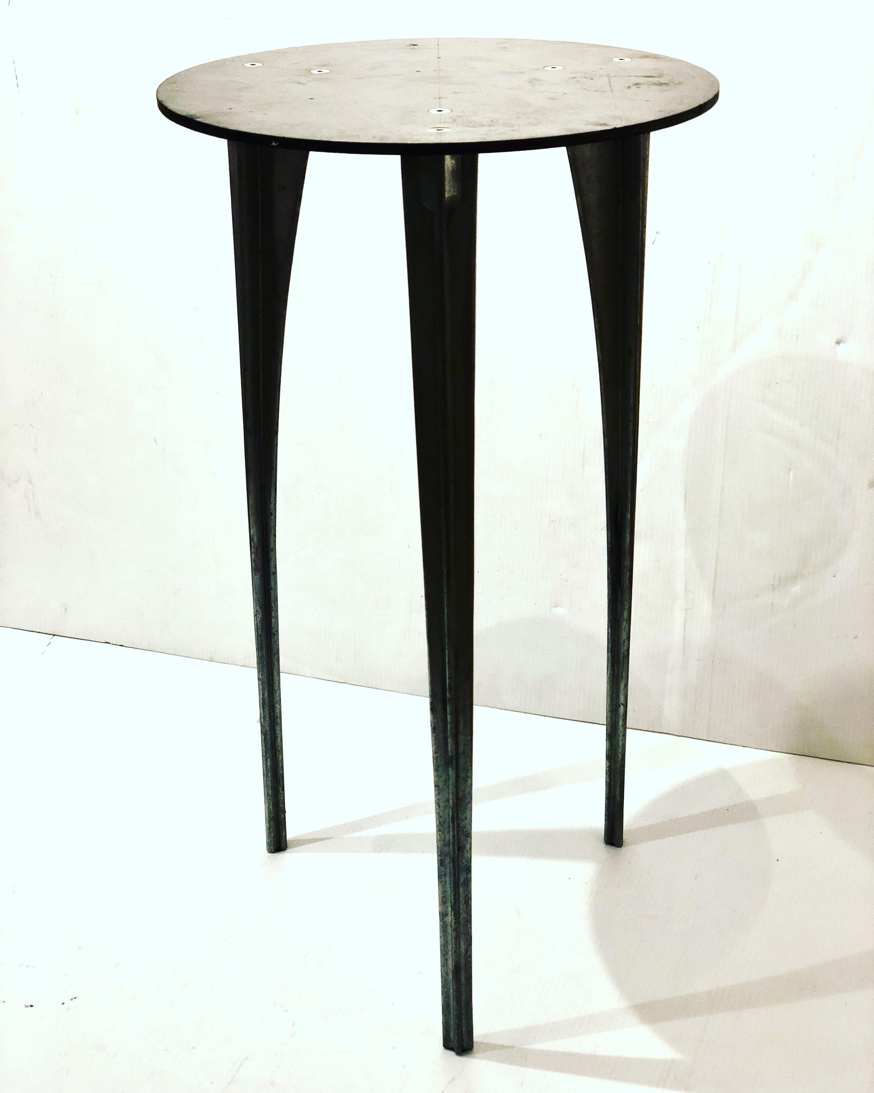 Robert Josten Industrial Design Tall Pedestal Cocktail Table California Design In Good Condition In San Diego, CA