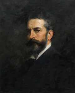 Robert Julius Beyschlag (1838-1903) - Olio della fine del XIX secolo, Autoritratto