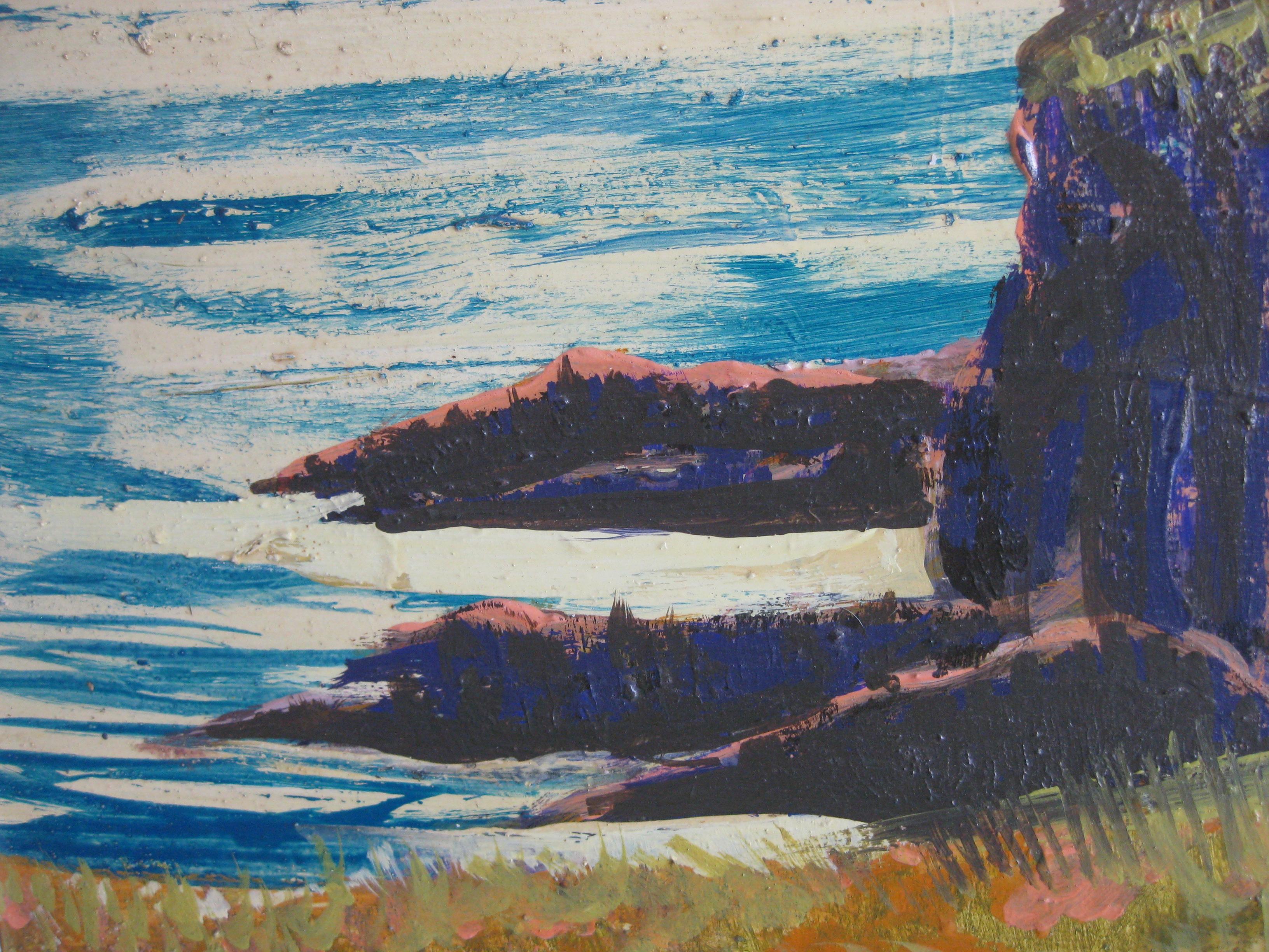 Robert Kaess California Listed Artist Abstract Seascape Oil Painting 3