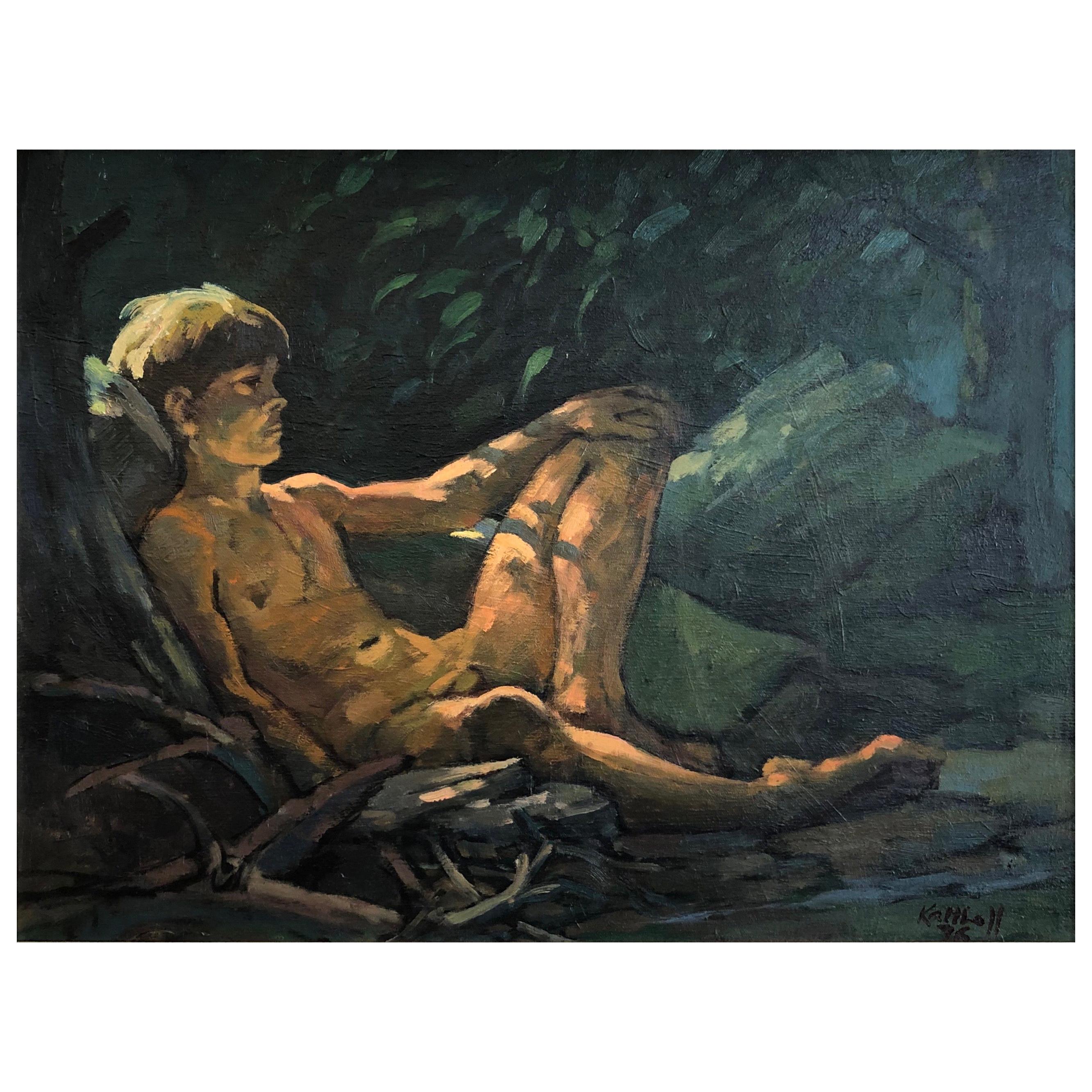Robert Kalthoff “Immortality”, Impressionist Figural Oil Painting, 1976